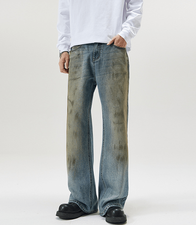 Japanese Brand × Jean Men's vintage distressed dirtyfit loose flared jeans Size US 32 / EU 48 - 1 Thumbnail