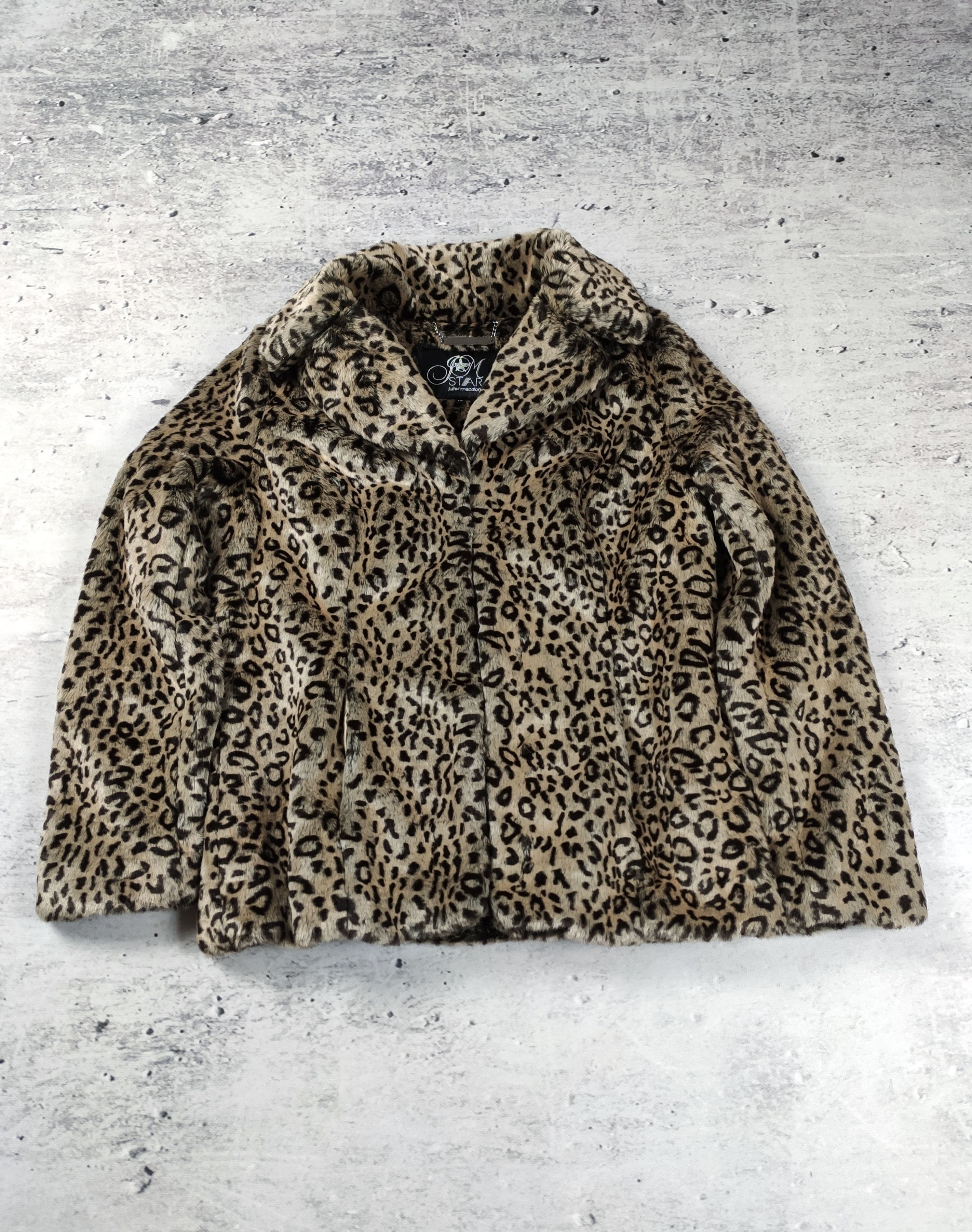 Vintage Julien Mac Donalnd women jacket faux fur leopard Size L / US 10 / IT 46 - 1 Thumbnail