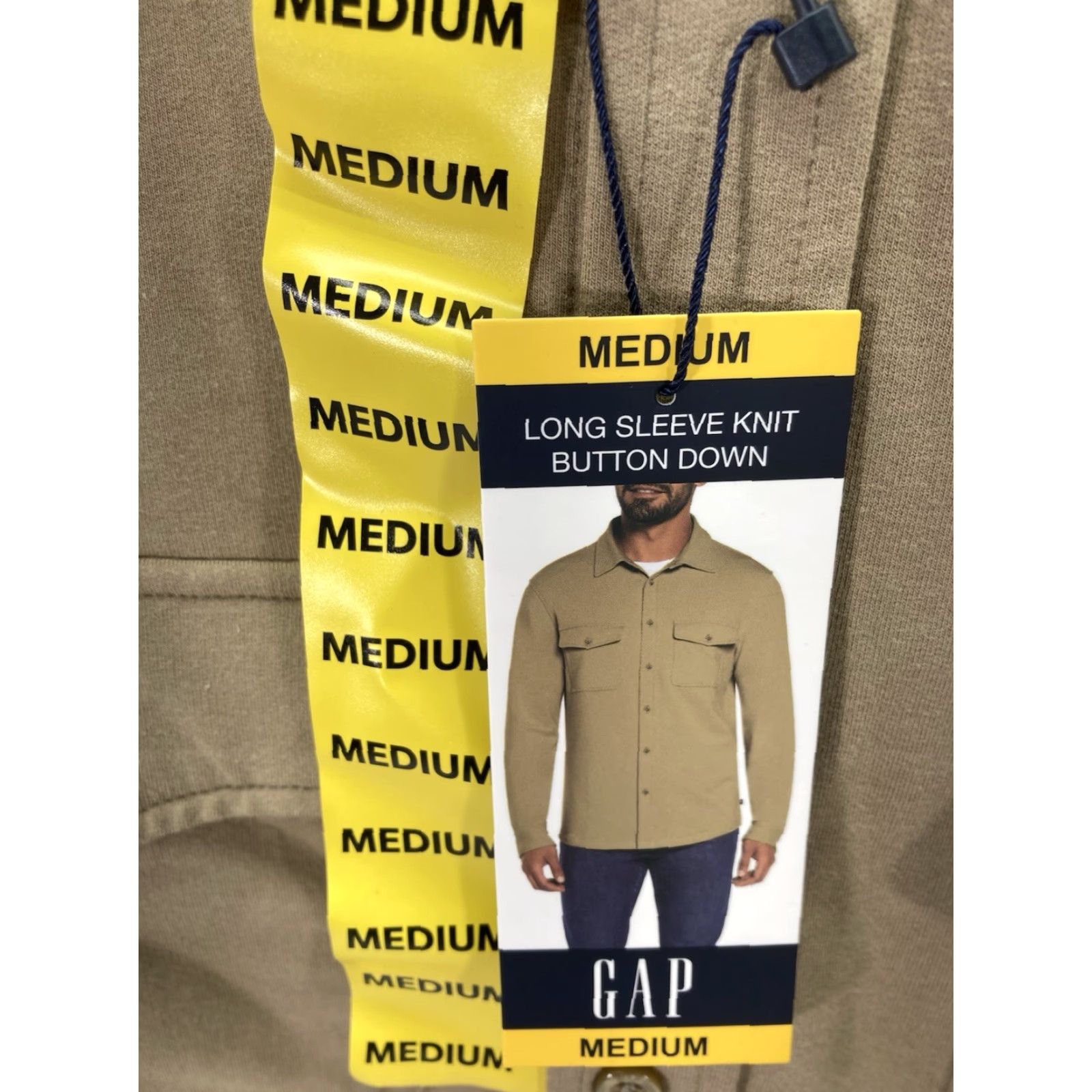 Gap Gap Shirt Men Medium Brown Button Long Sleeve Cotton Blend Knit Stretch NWT Size US M / EU 48-50 / 2 - 3 Thumbnail