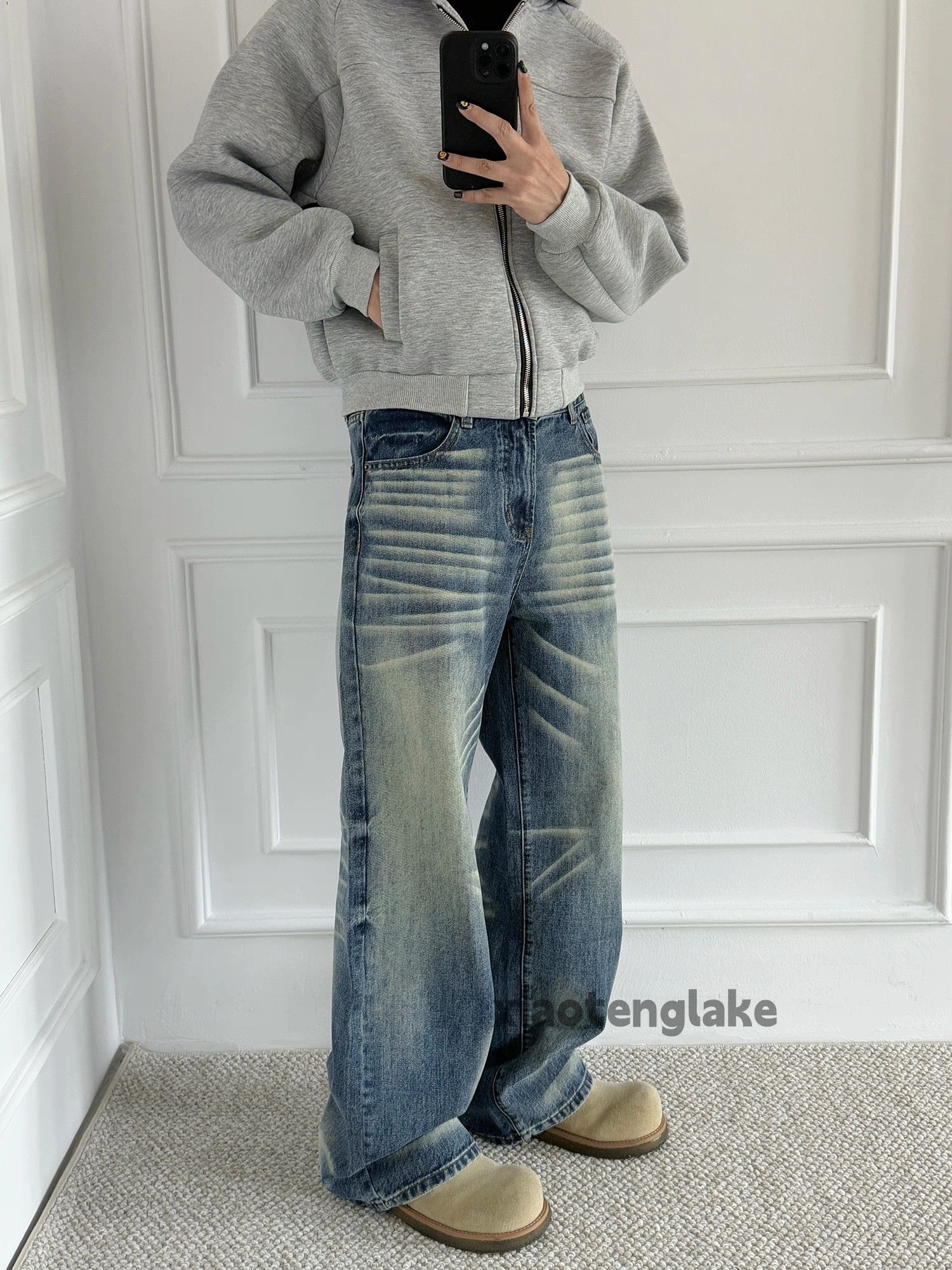 Jean xtl vintage washed faded cleanfit loose baggy jeans Size US 30 / EU 46 - 1 Thumbnail