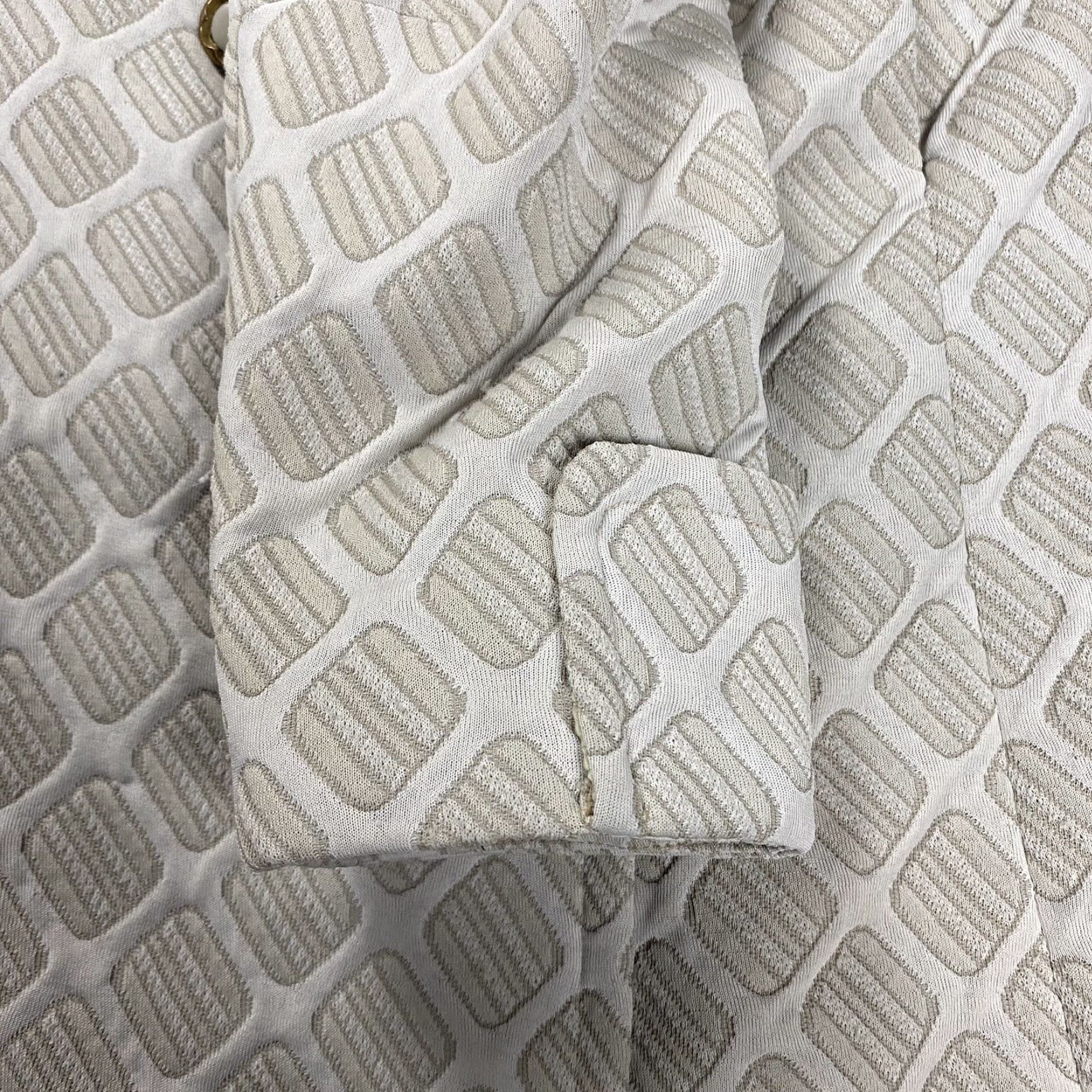 Vintage VTG 60S 70S WOMENS COAT Abstract Pattern Polyester Beige Gold Button MED Size M / US 6-8 / IT 42-44 - 7 Thumbnail