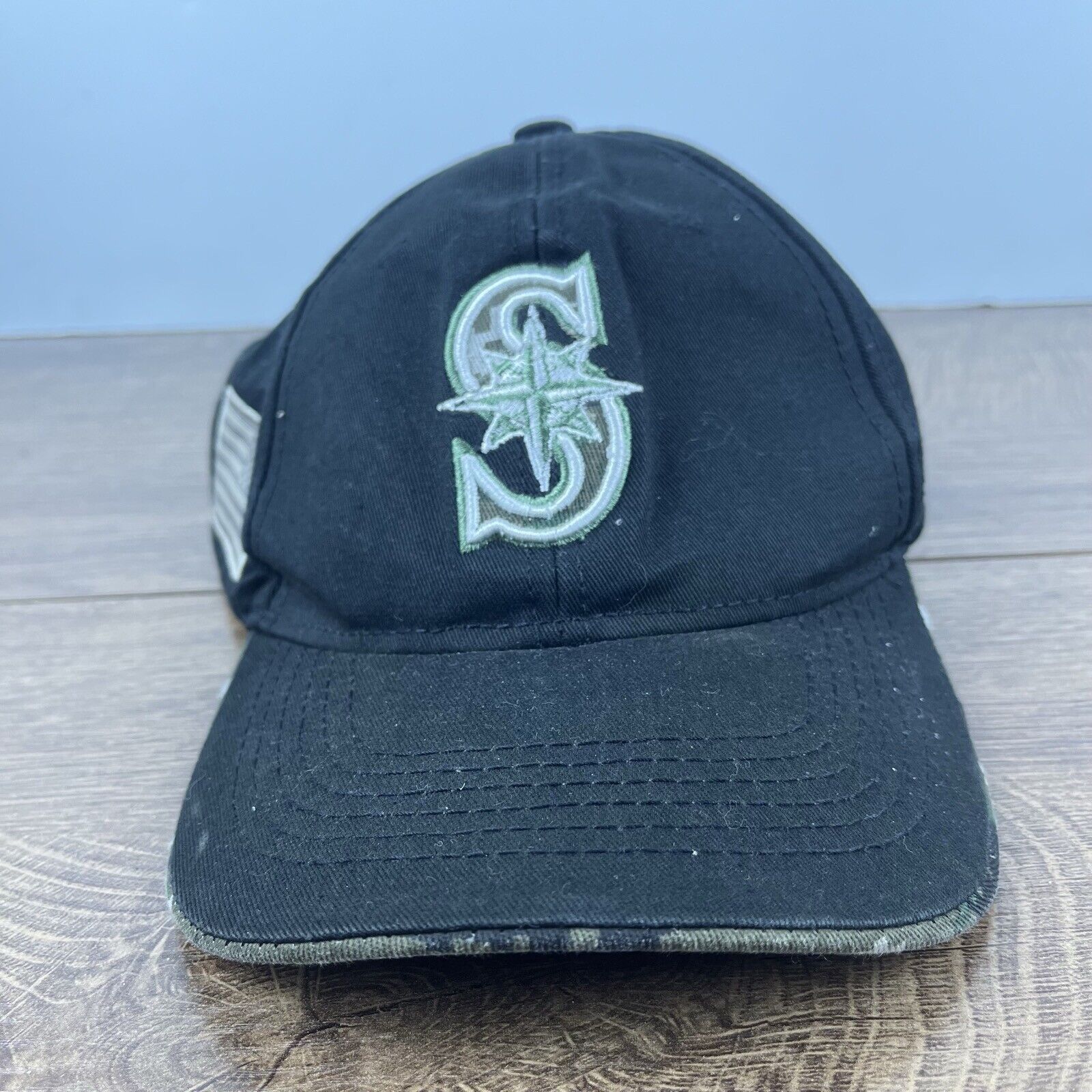 Other Seattle Mariners MLB Hat USA Flag Patch Black Hat Adjustable Size ONE SIZE - 1 Thumbnail