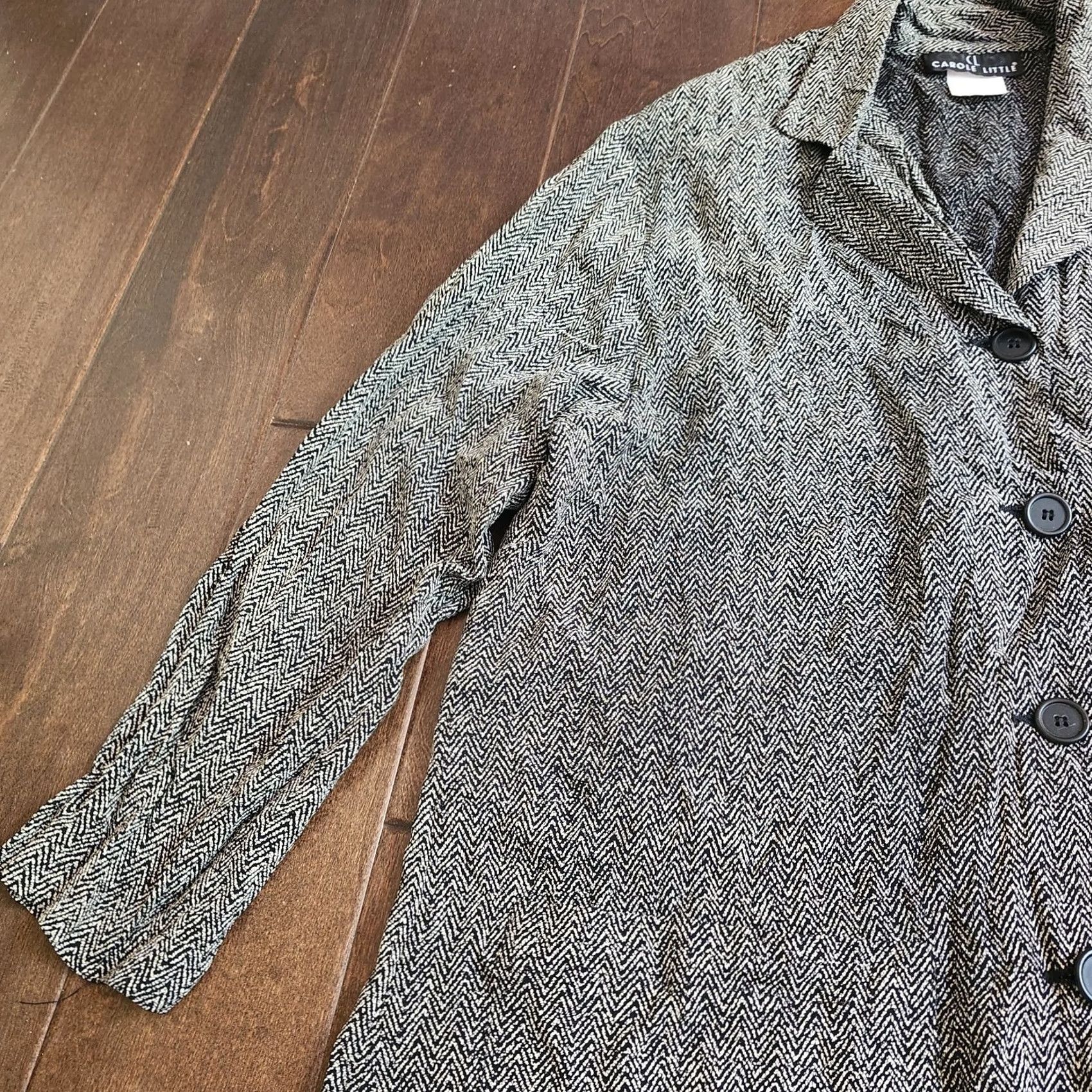 Vintage Carole Little Jacket Womens 8 Gray Women Long Sleeve Button Size Size M / US 6-8 / IT 42-44 - 5 Thumbnail