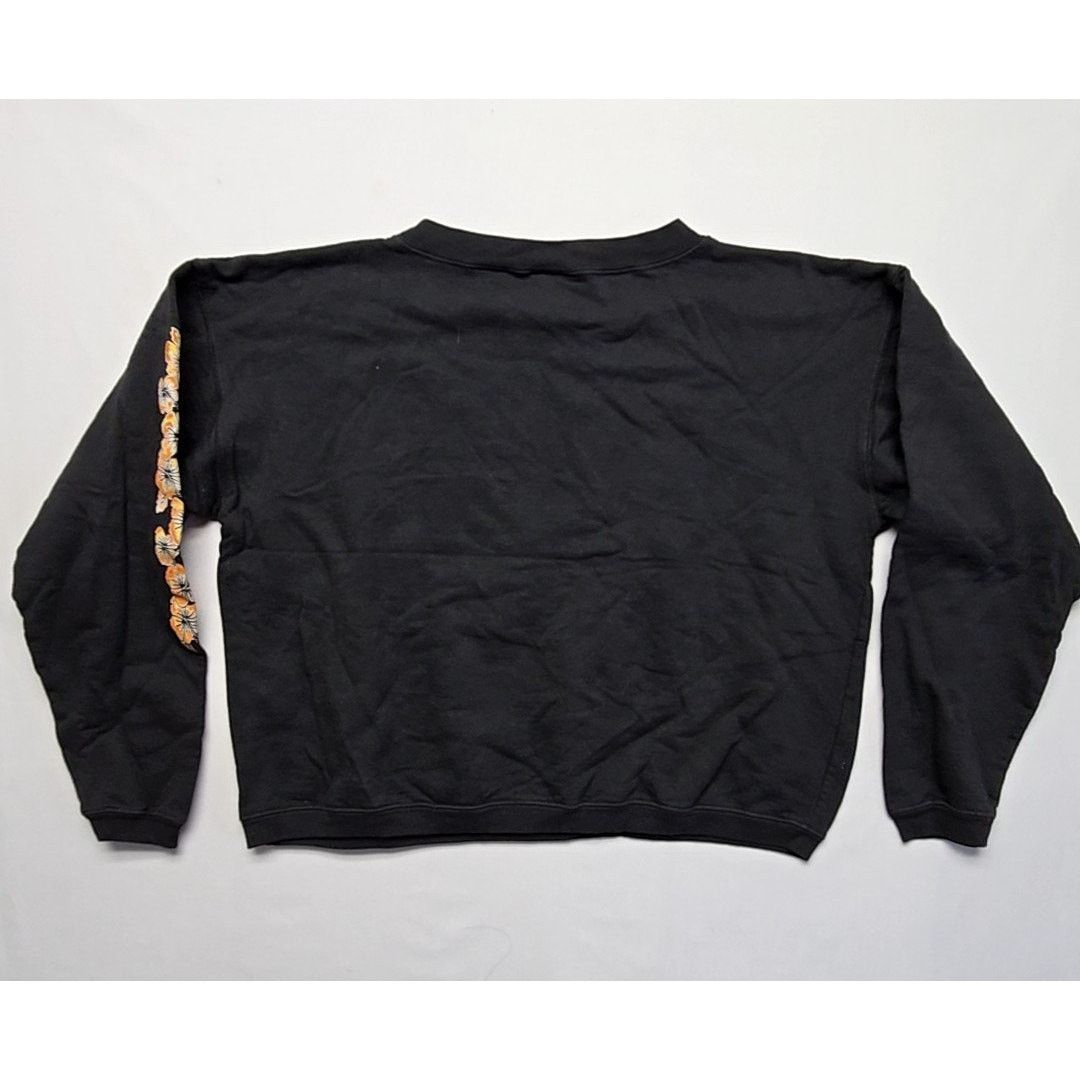 Vintage Vintage Steamboat Floral Sweatshirt Cropped Black Y2K Size ONE SIZE - 6 Thumbnail