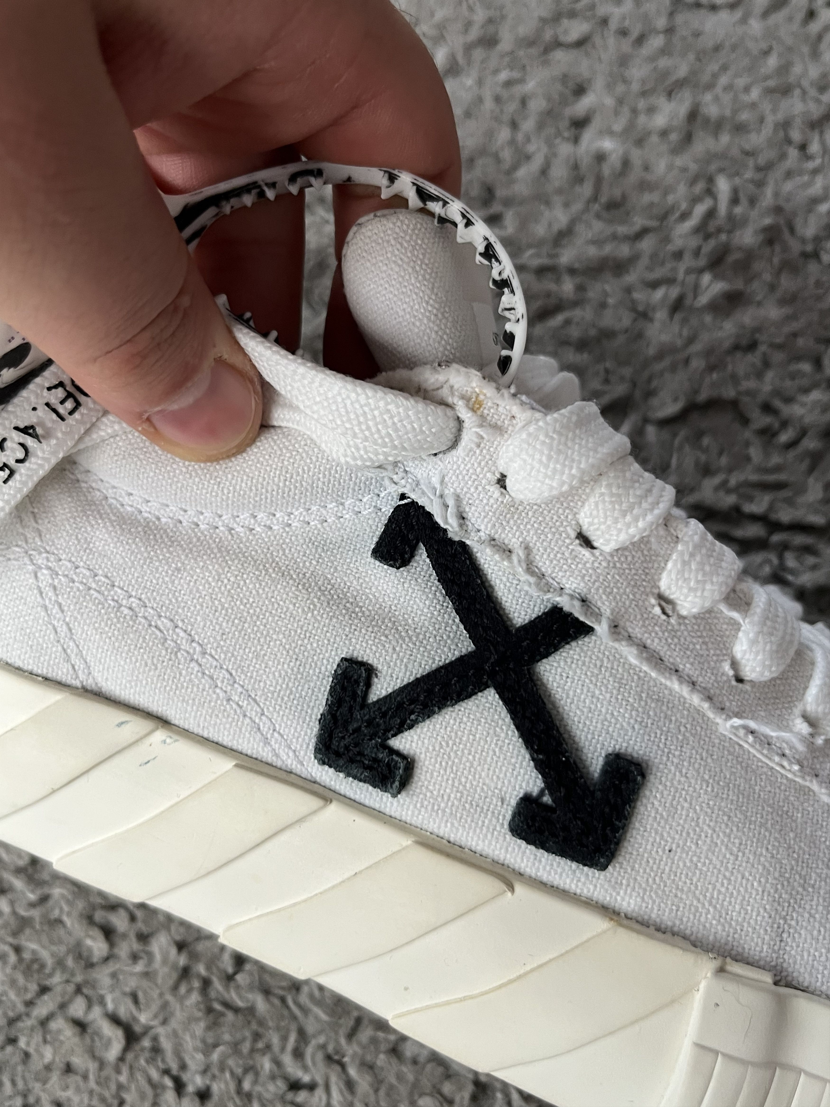 Off-White Vintage OFF-WHITE Liw Vulcanized Eco Canvas Sneakers Y2K Size US 7.5 / EU 40-41 - 4 Thumbnail