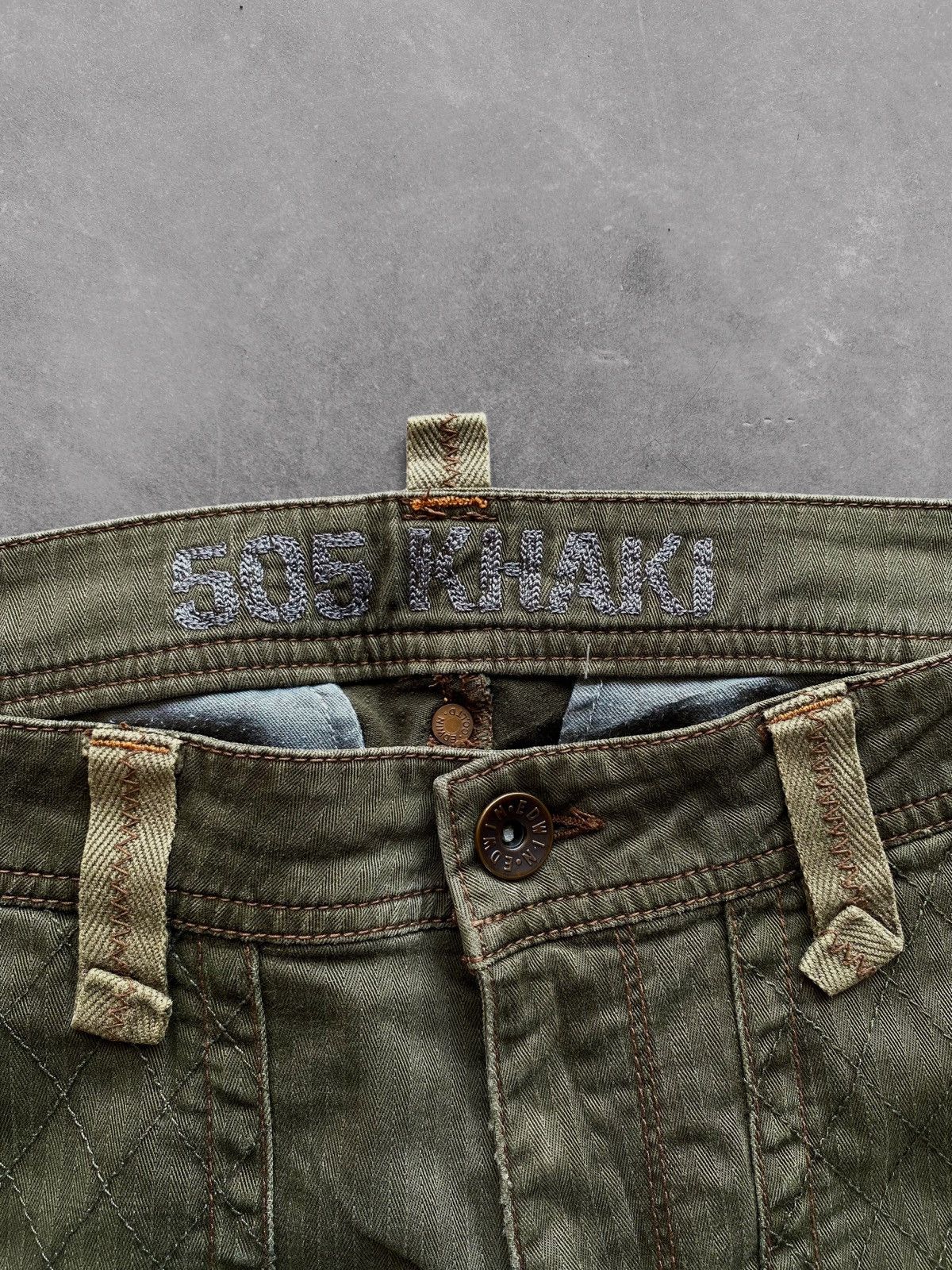Edwin 🔥Flared🔥Vtg Edwin Japan 505 Cargo Pants Military Green Size US 32 / EU 48 - 5 Thumbnail