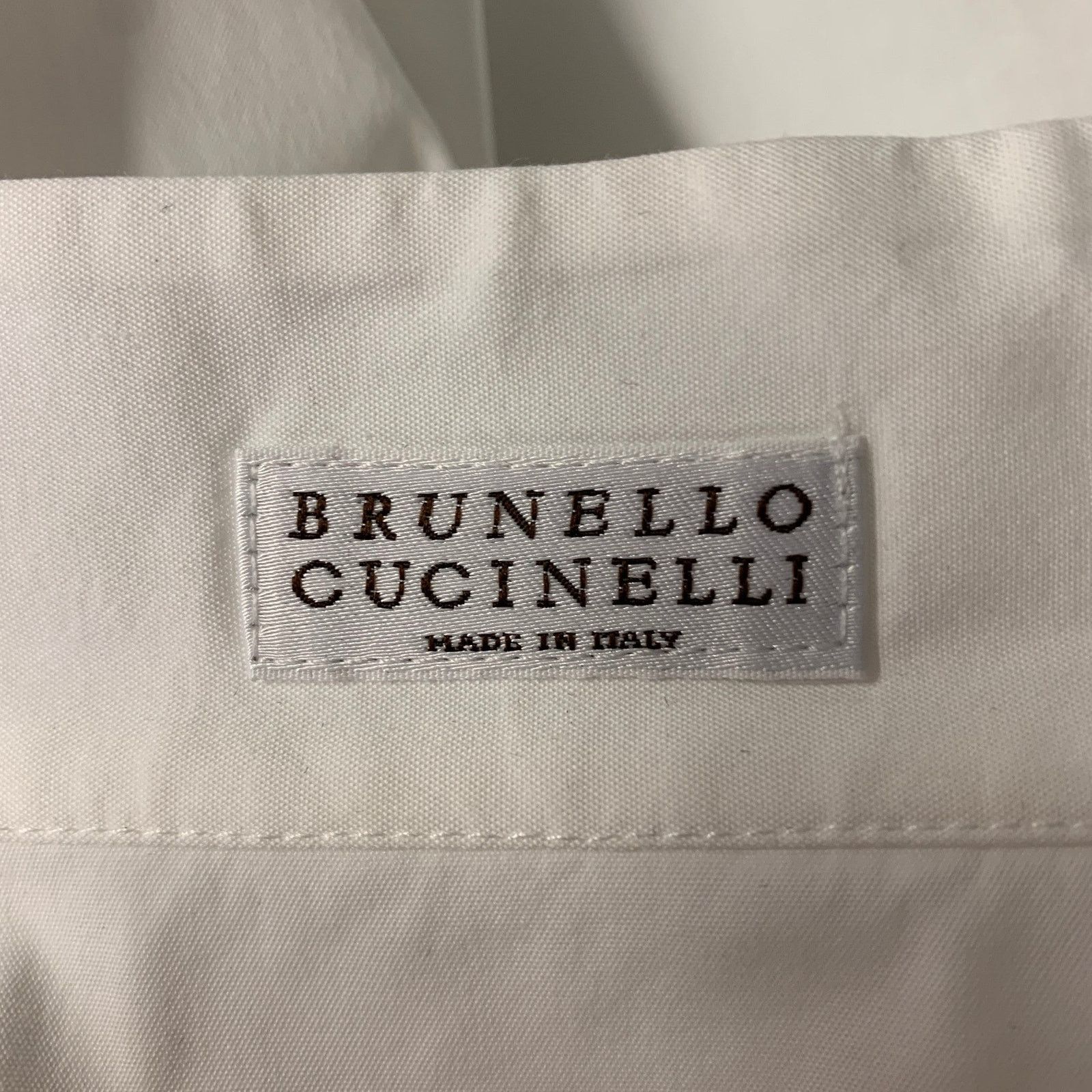 Brunello Cucinelli BRUNELLO CUCINELLI Size XL White Cotton Blend Beaded Shirt Size XL / US 12-14 / IT 48-50 - 5 Thumbnail
