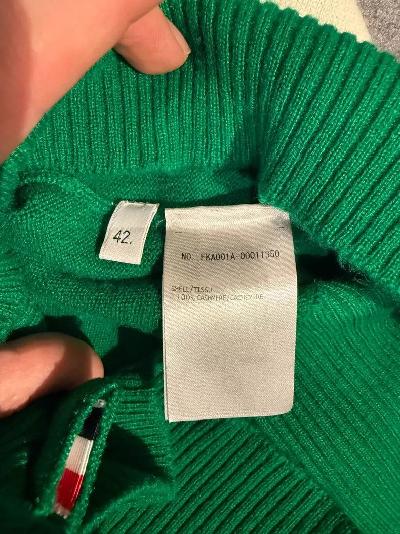 Thom Browne Thom browne Green cashmere pullover long sleeves 2504-Nexta Size M / US 6-8 / IT 42-44 - 5 Thumbnail