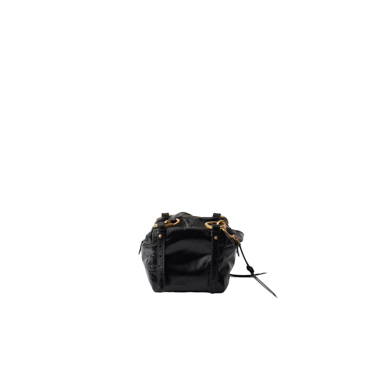 Prada PRADA Dangle Mini $3100 Black Leather Top Handle Bag New & A Size ONE SIZE - 3 Thumbnail