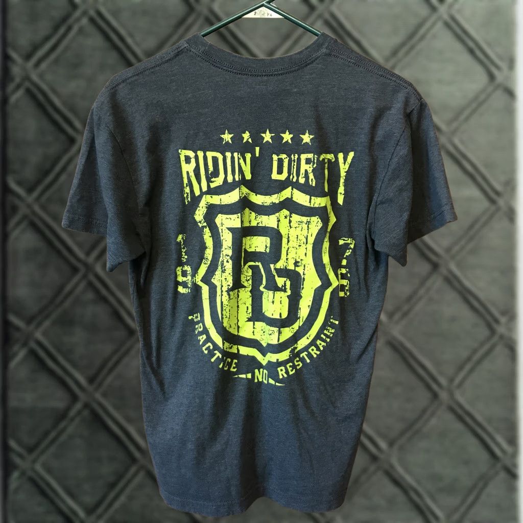 Vintage Ridin' Dirty T-Shirt Men Gray S Cowboy Dirt Bike B231 T-Shirt Short Sleeve Crew Neck Regular Fit Vintage No Size US S / EU 44-46 / 1 - 1 Thumbnail
