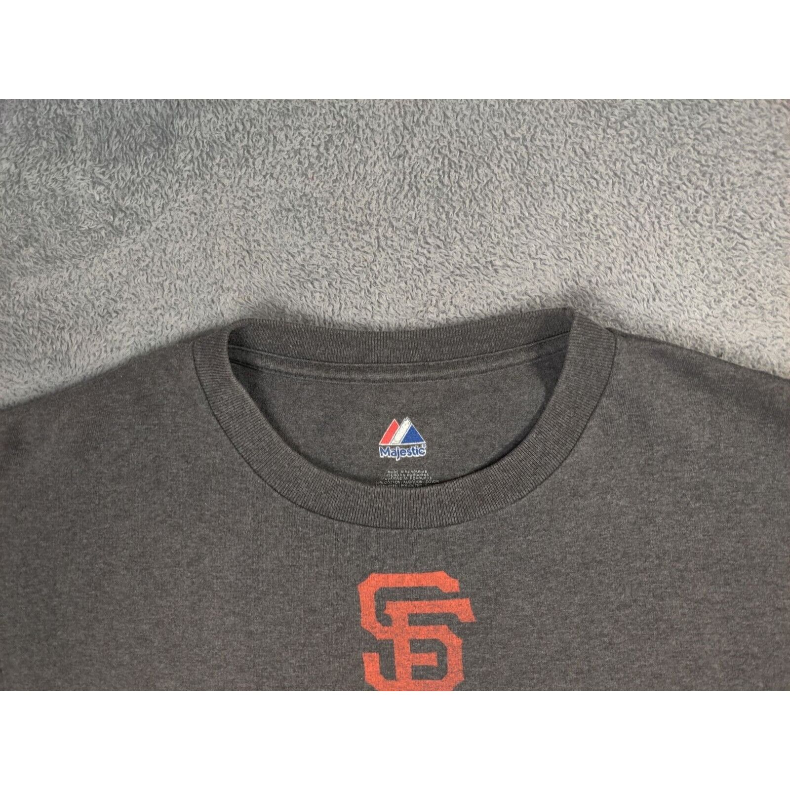 Majestic San Francisco Giants Shirt Adult Mens Medium Gray USA Flag Size US M / EU 48-50 / 2 - 9 Thumbnail