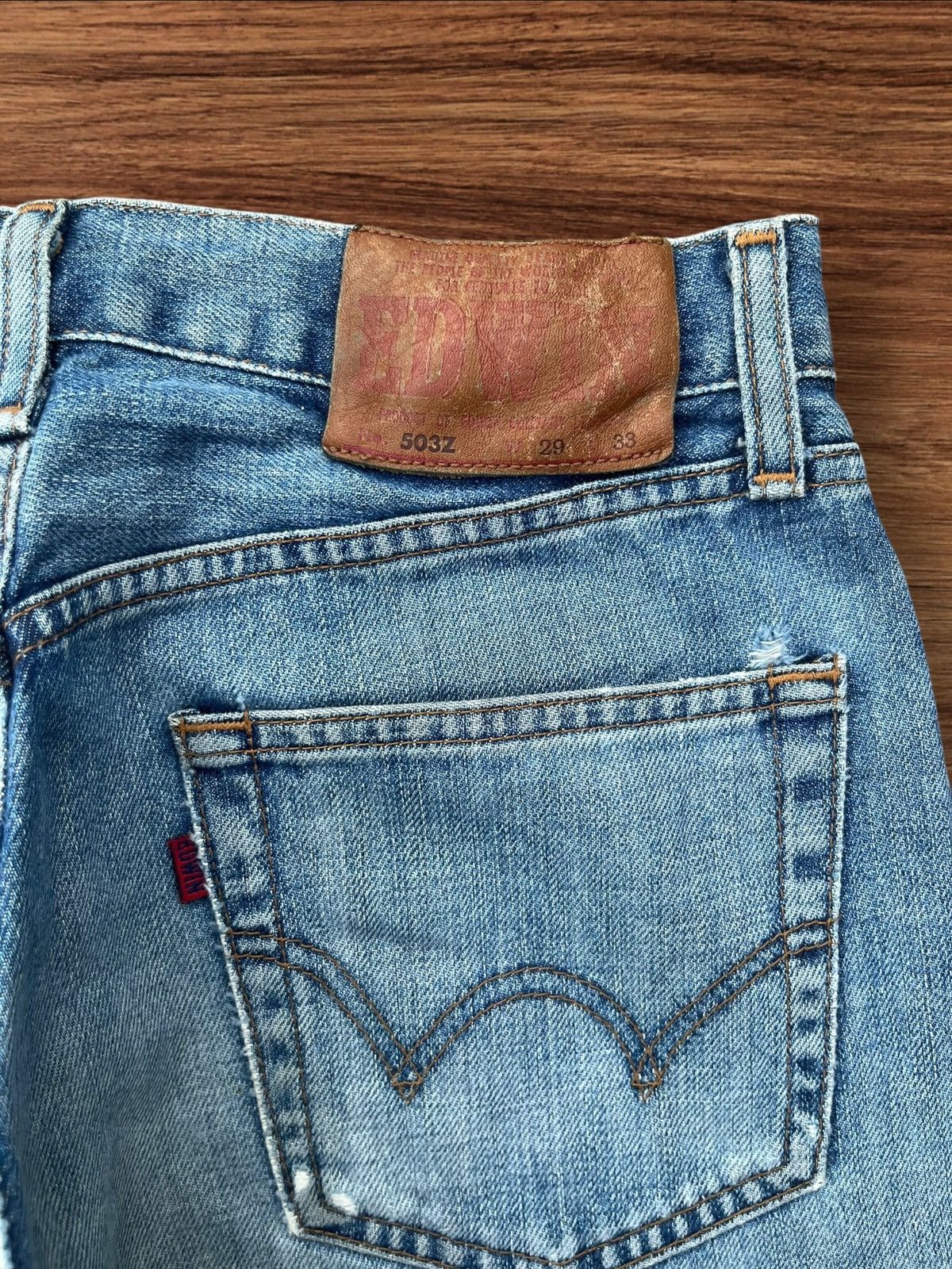 Edwin × Japanese Brand Vintage Japanese Brand Blue Washed Distressed Straight Jeans Size US 28 / EU 44 - 8 Thumbnail