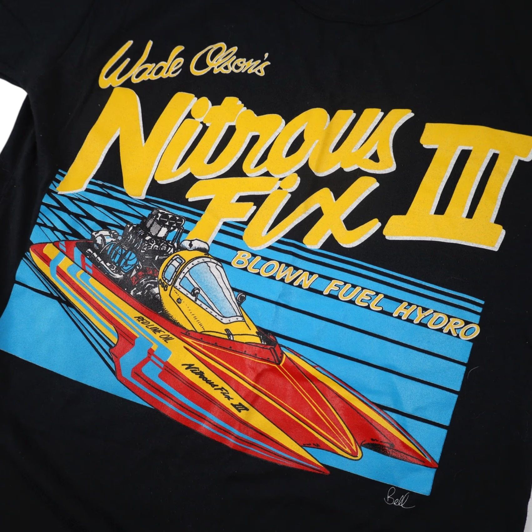Vintage VINTAGE Wade Olsons Nitrous Fix III Mens Medium Black T Shirt Hydroplane Graphic Shirt Size US M / EU 48-50 / 2 - 4 Thumbnail