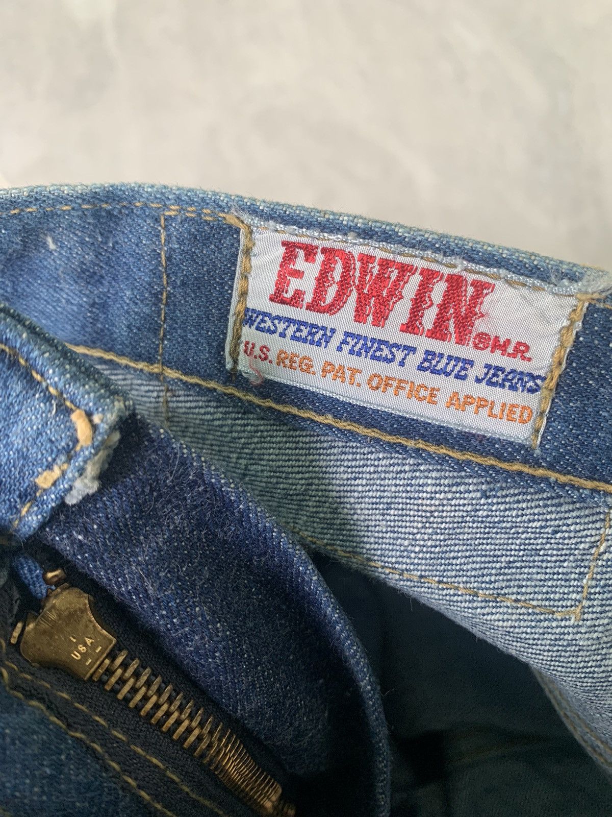 Edwin × Toyo Enterprises × Vintage Vintage 80s Edwin 4007 Flare jeans Size US 34 / EU 50 - 13 Thumbnail
