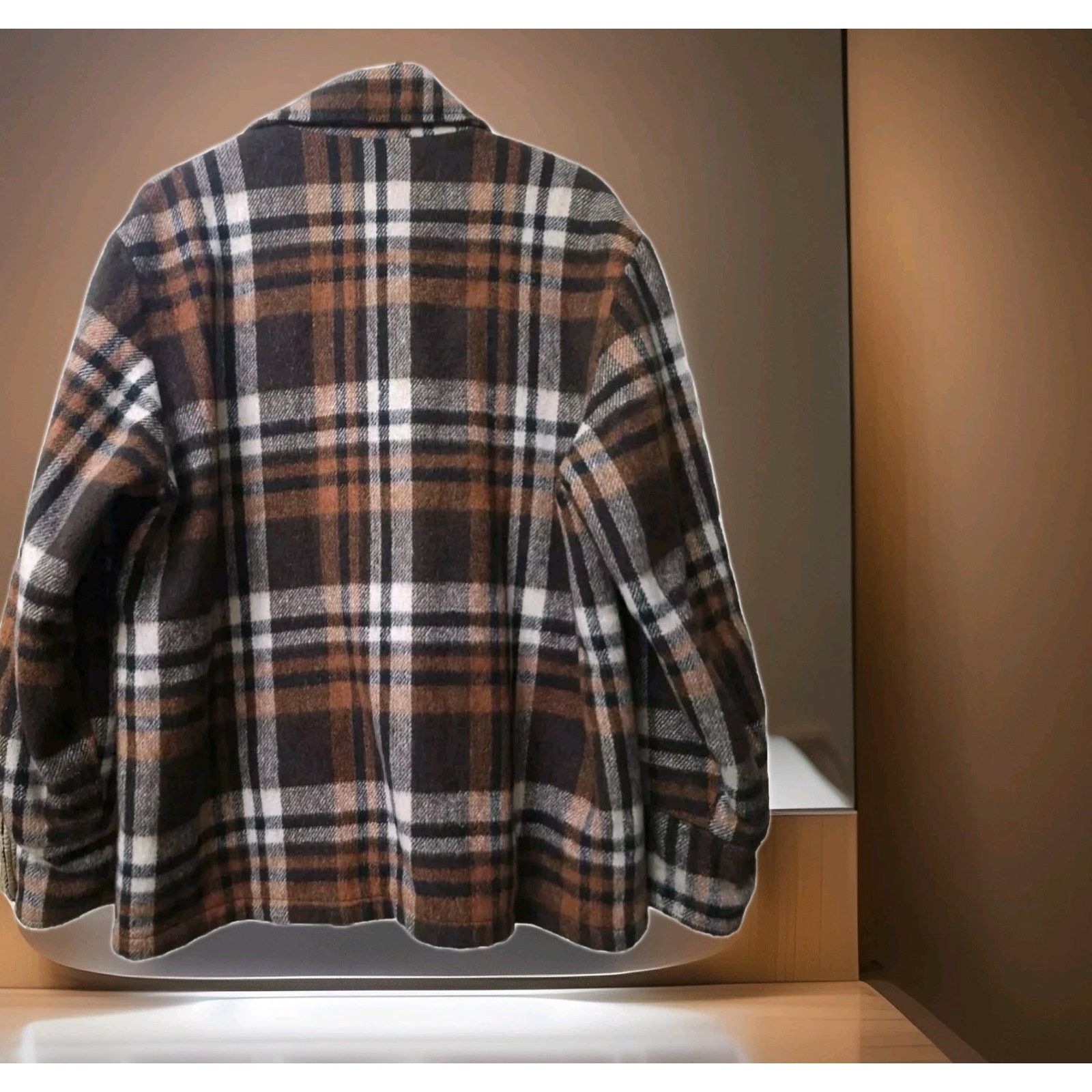 Sears SEARS MENS STORE Vintage WOOL BROWN PLAID CHORE JACKET 40 Size US XXS / EU 40 - 2 Thumbnail