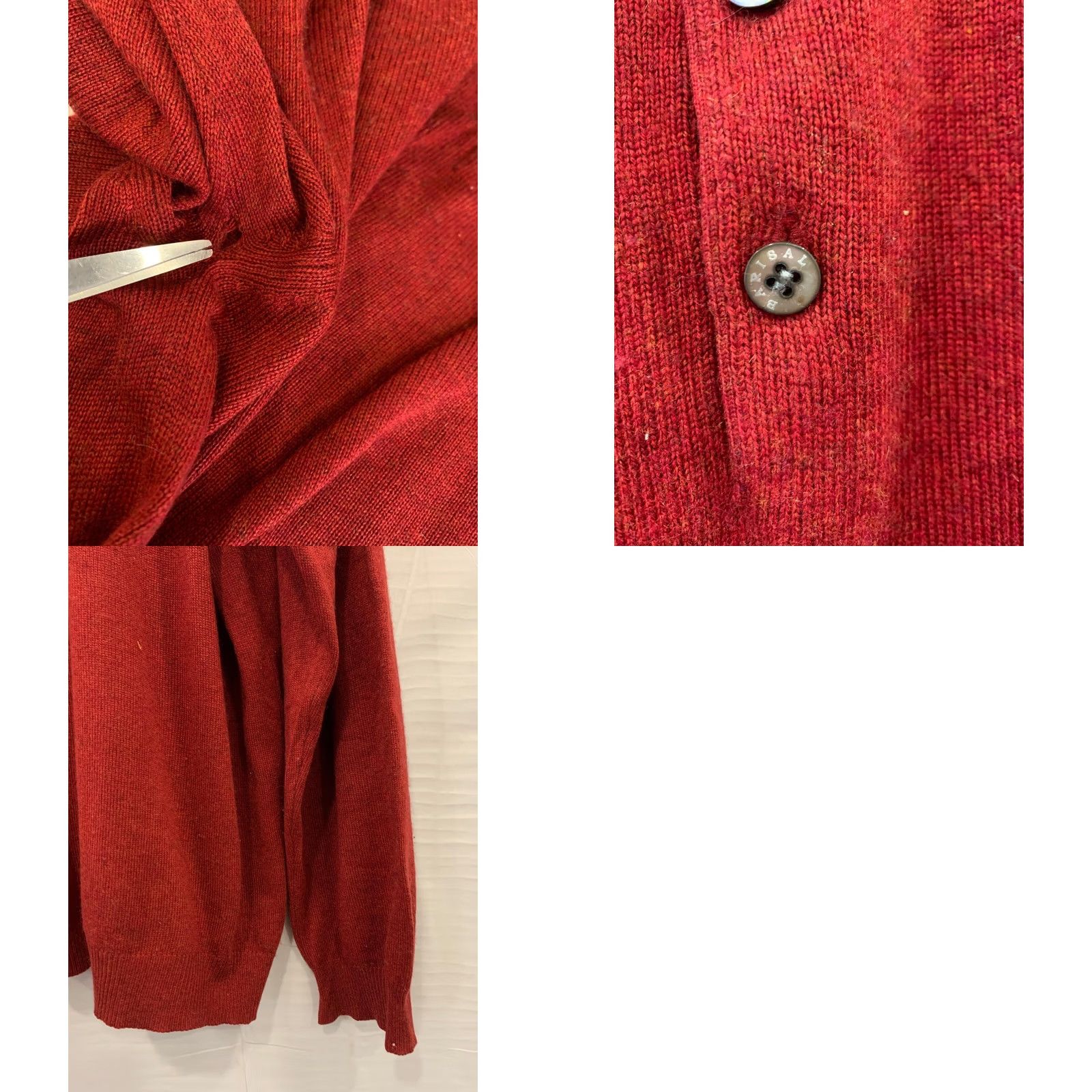 Vintage Barisal Knit Polo Sweater Men’s XXL Red - Cashmere Silk Blend, Long Sleeve, Italian Barisal, Pre-owned, 2XL, Knit Polo Sweater Size US XXL / EU 58 / 5 - 8 Thumbnail