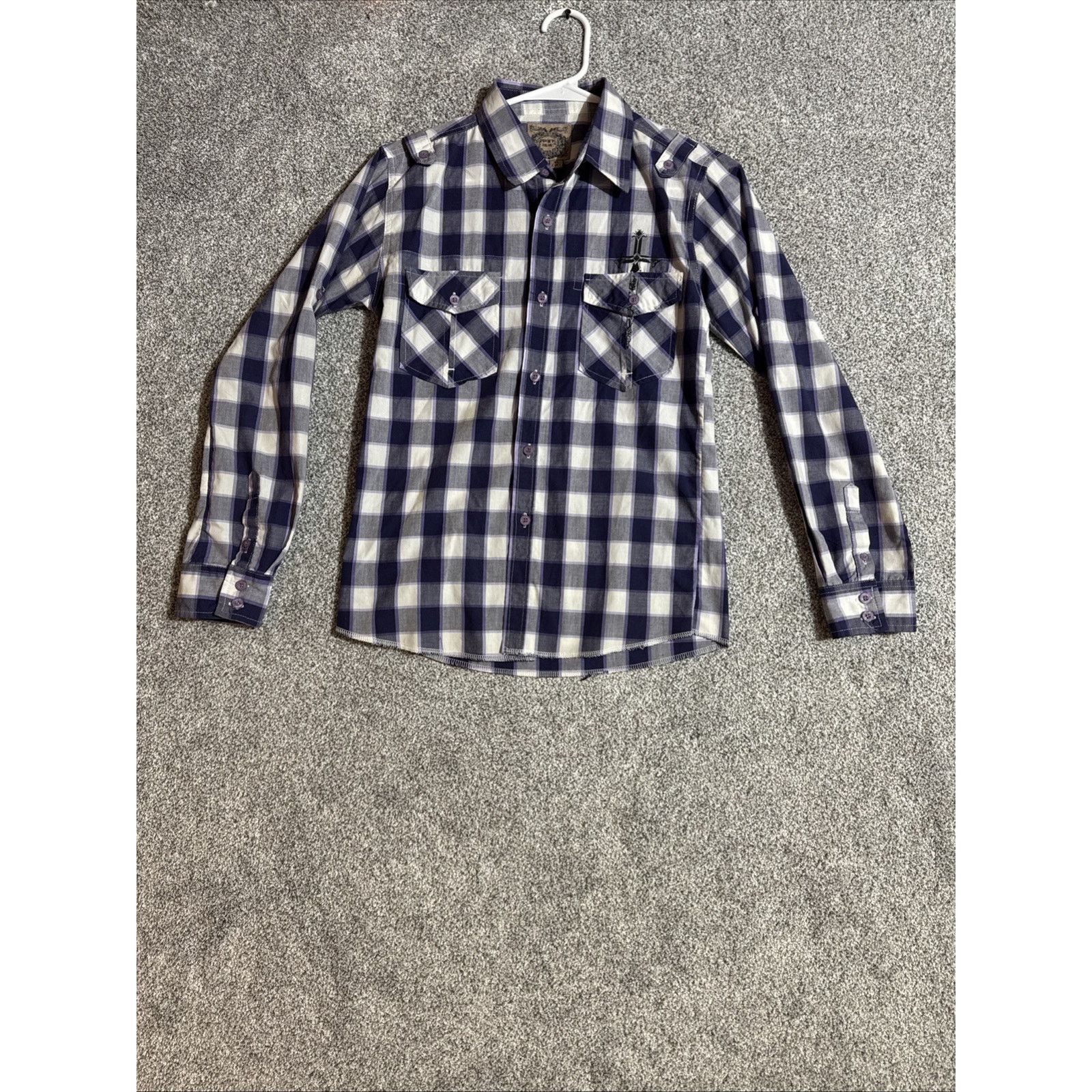 Other Pacific Blue Button Up Shirt Womens XL Western Plaid Rocker Size XL / US 12-14 / IT 48-50 - 1 Thumbnail