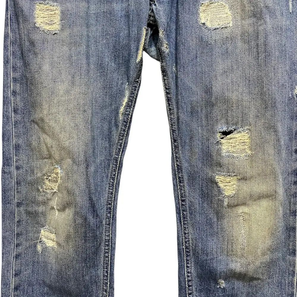 HYDROGEN Hydrogen Luxury Sportwear Jeans Distressed Bones Design Size US 31 - 15 Thumbnail