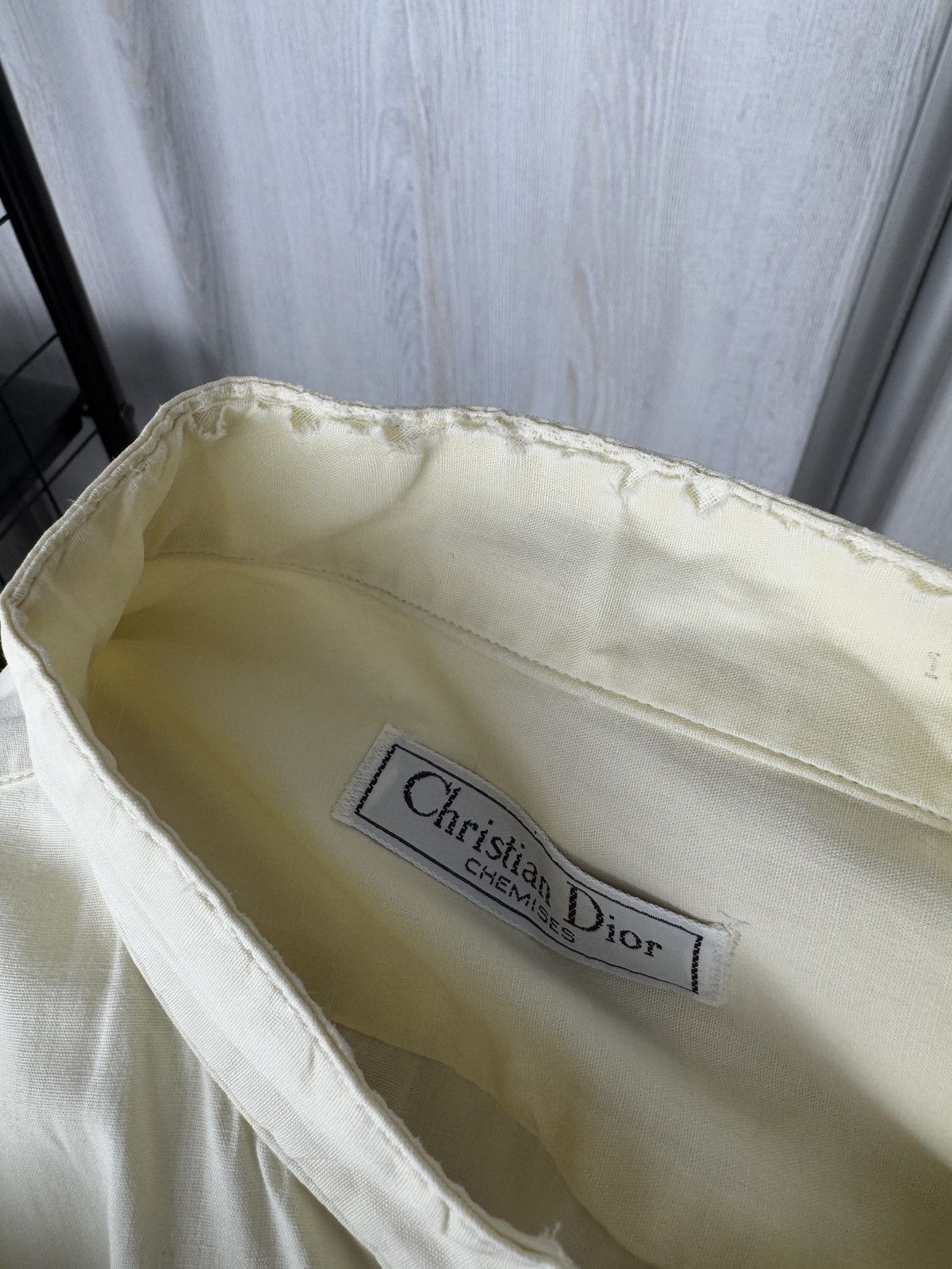 Christian Dior Monsieur Christian Dior Chemises VNTG 90s distressed collarless shirt Size US L / EU 52-54 / 3 - 13 Thumbnail