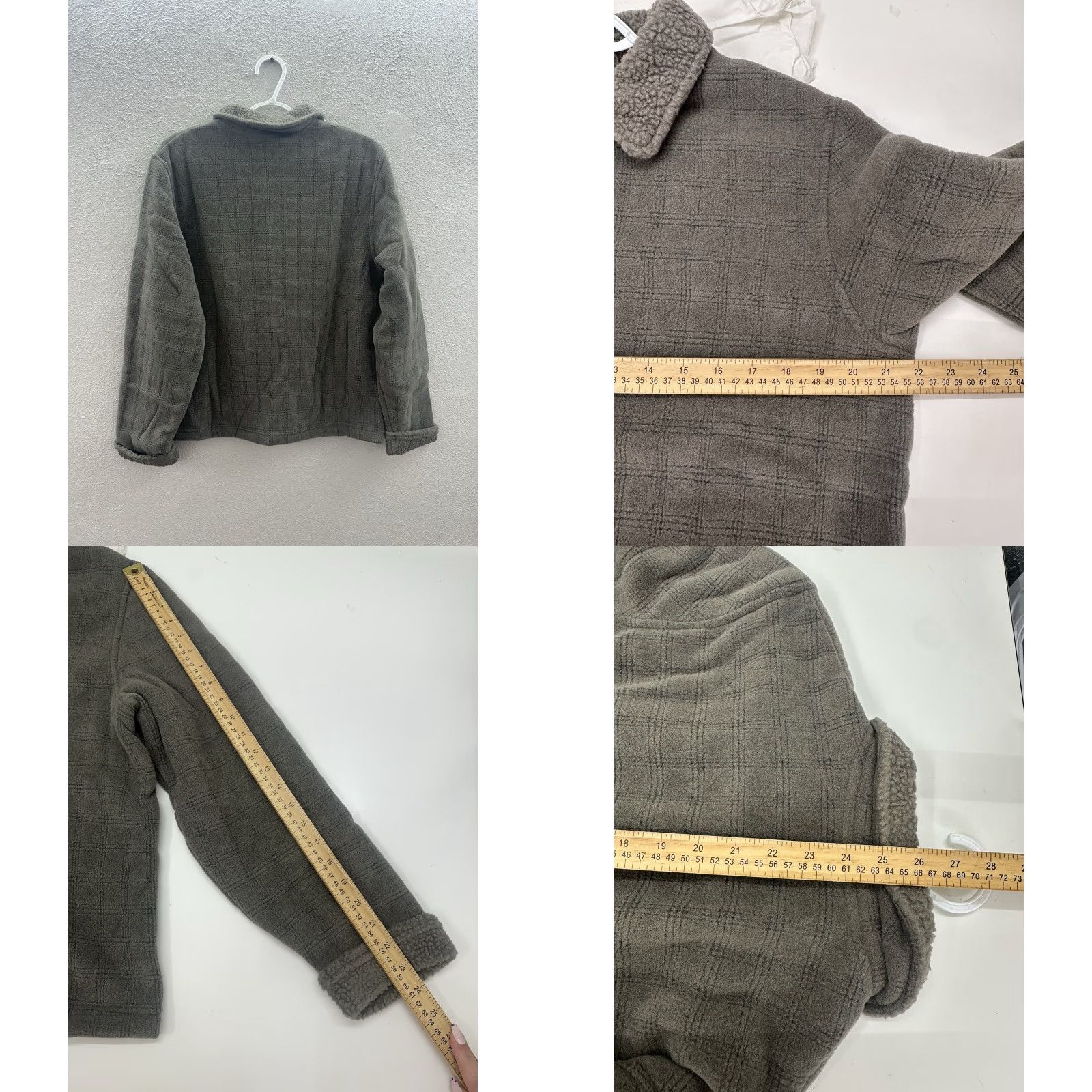 Vintage Freeport Studio Womens Jacket Mid-Length Fleece Brown Berber Trim Button Up NWT M Size M / US 6-8 / IT 42-44 - 8 Thumbnail
