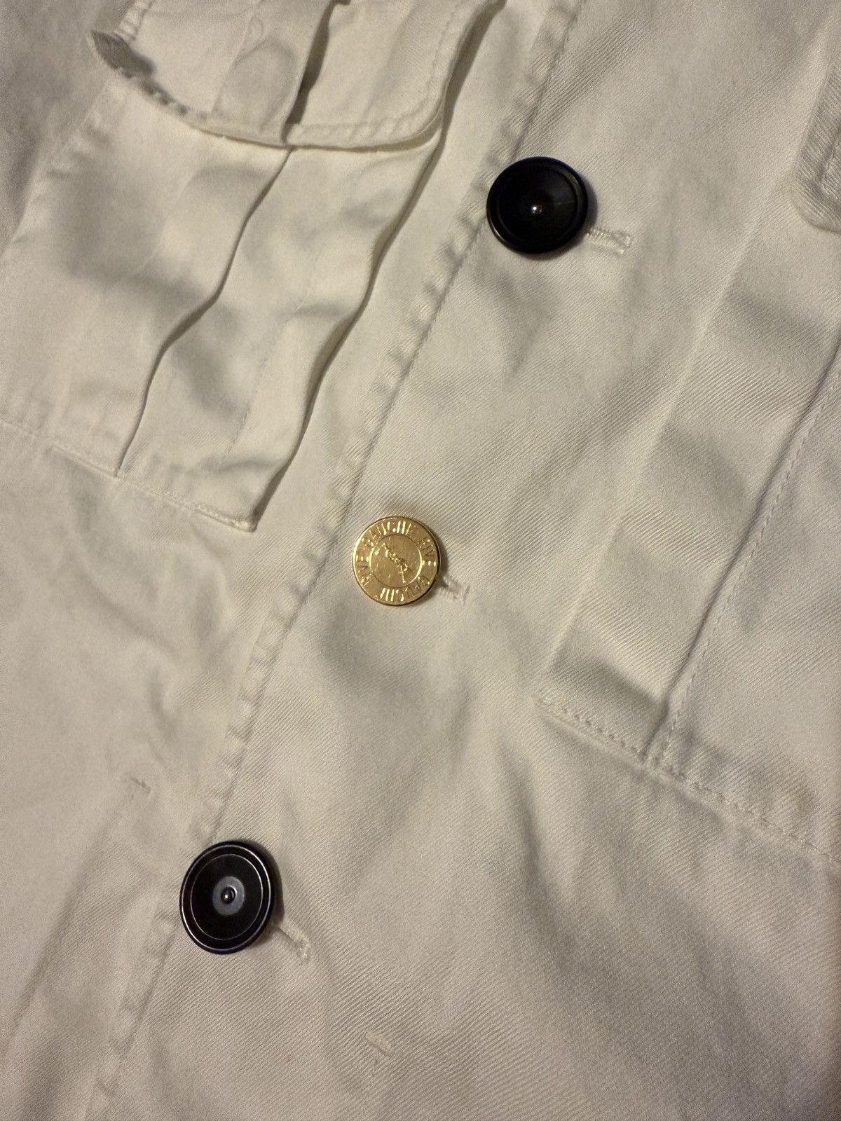 Yves Saint Laurent Yves Saint Laurent Rive Gauche White Button Up Jean Jacket Size US XXS / EU 40 - 6 Thumbnail