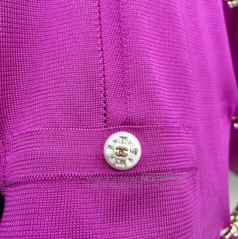 Chanel Chanel Purple Silk Long Sleeve Cardigan . Size M / US 6-8 / IT 42-44 - 6 Thumbnail