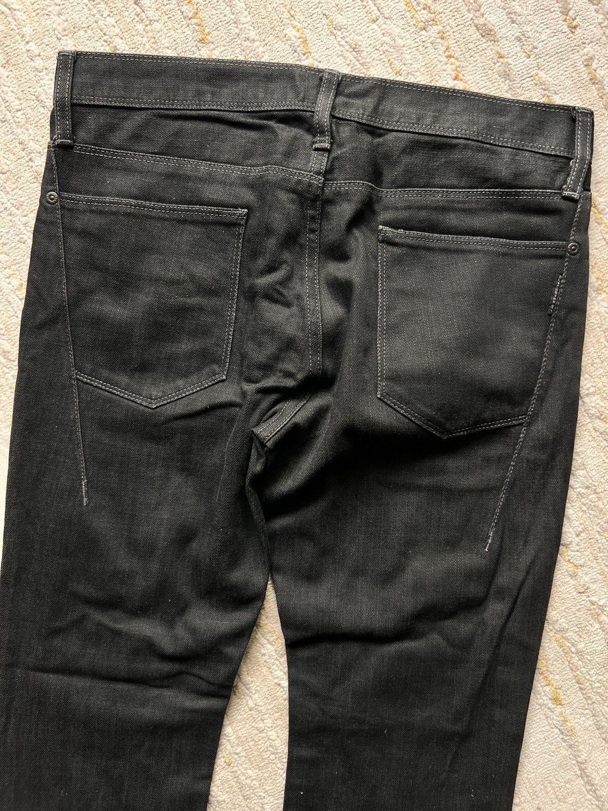 Black Barrett × Neil Barrett Black Barret Waxed Slim Tappered Denim Jeans Size US 31 - 9 Thumbnail