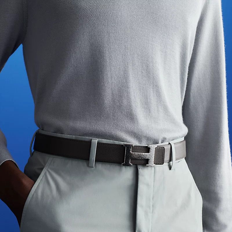 HERMES BELT BUCKLE LEATHER H LOGO REVESIBLE H064549CK05