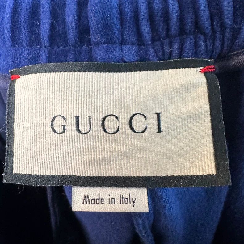 Gucci Gucci Size S Blue double G full-print velvet string label s Size US 32 / EU 48 - 4 Thumbnail