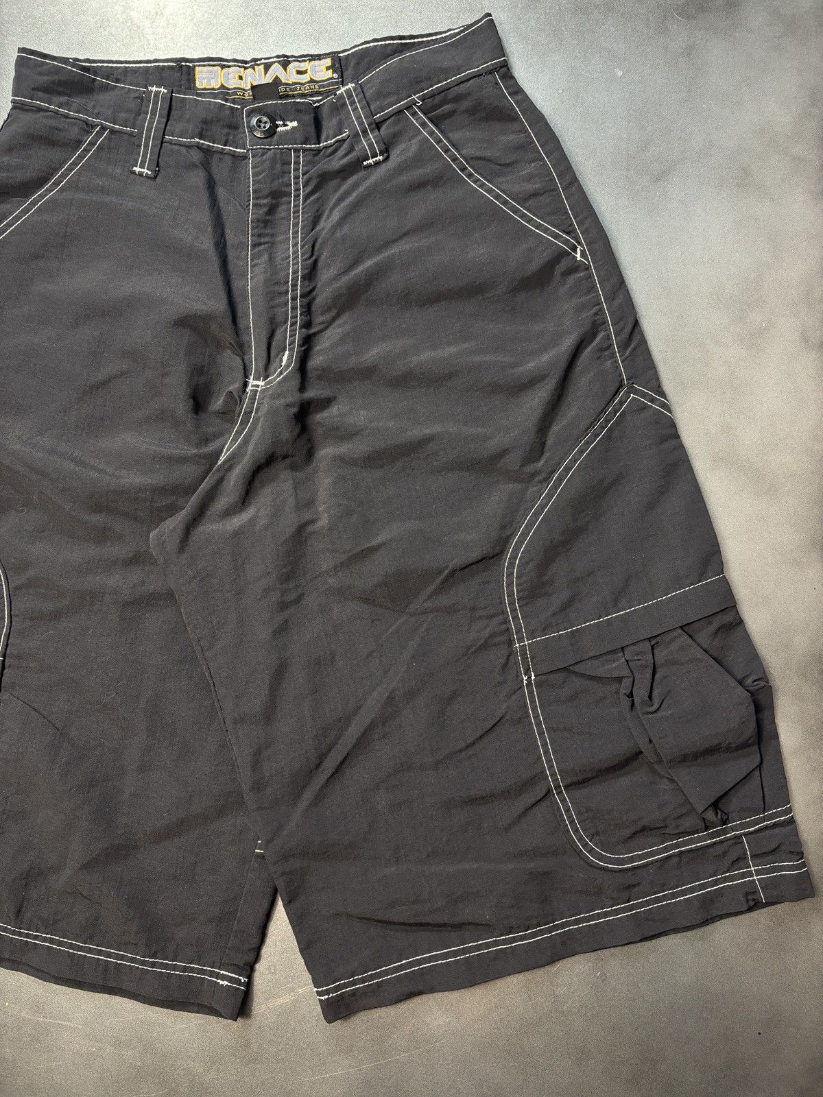 Menace × Vintage Vintage Menace Jeans Shorts 90s Nylon Raver Contrast Stitch Size US 28 / EU 44 - 23 Thumbnail