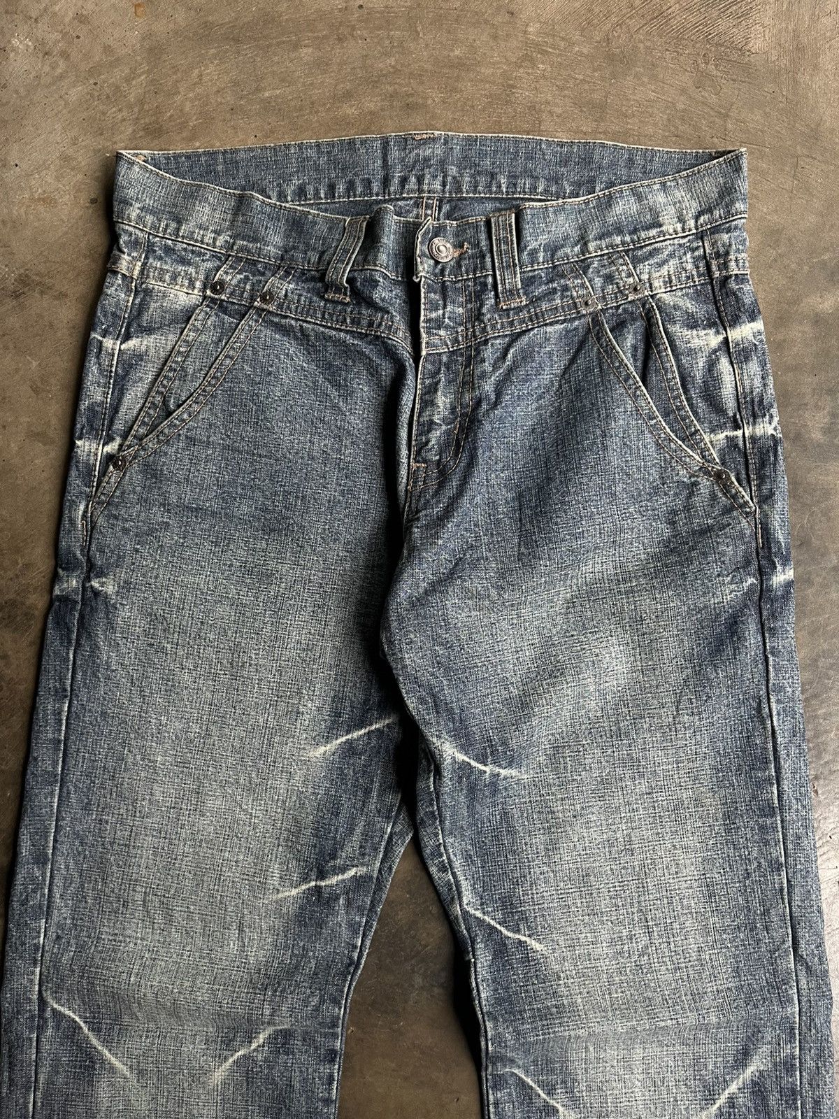 If Six Was Nine 2000s JAPANESE PPFM FADED WASH DENIM FLARE PANTS PUNK STYLE Size US 30 / EU 46 - 5 Thumbnail