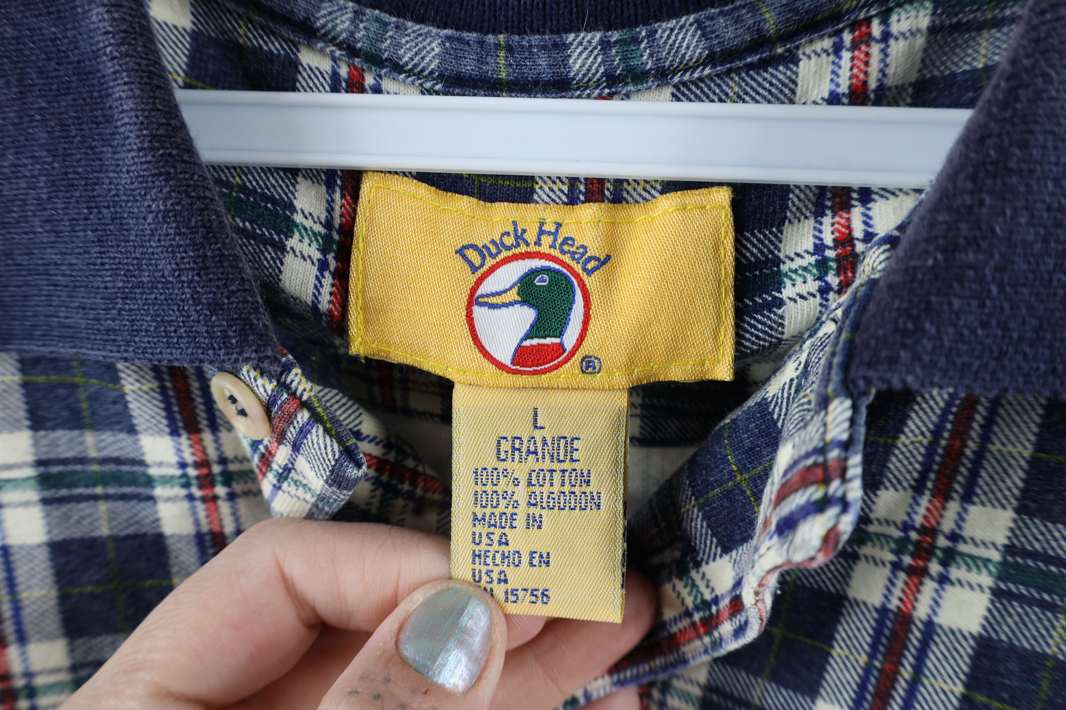 Vintage Vintage 90s Duck Head Rainbow Plaid Collared Polo Shirt USA Size US L / EU 52-54 / 3 - 7 Thumbnail