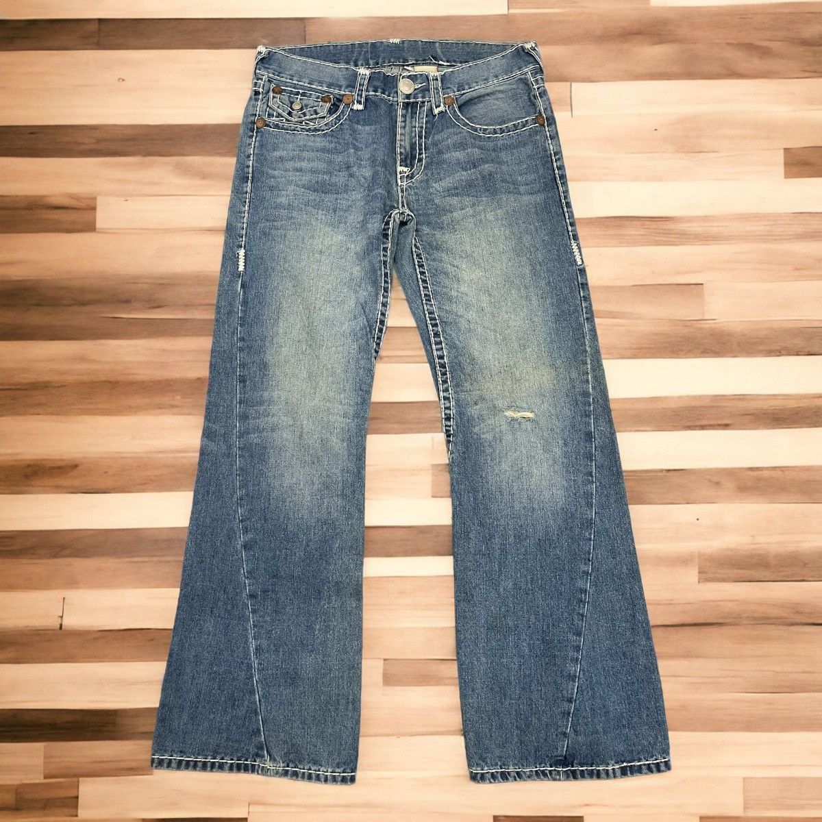 True Religion × Vintage Rare Distressed True Religion Jeans Size 34 Joey Super T Size US 34 / EU 50 - 1 Thumbnail