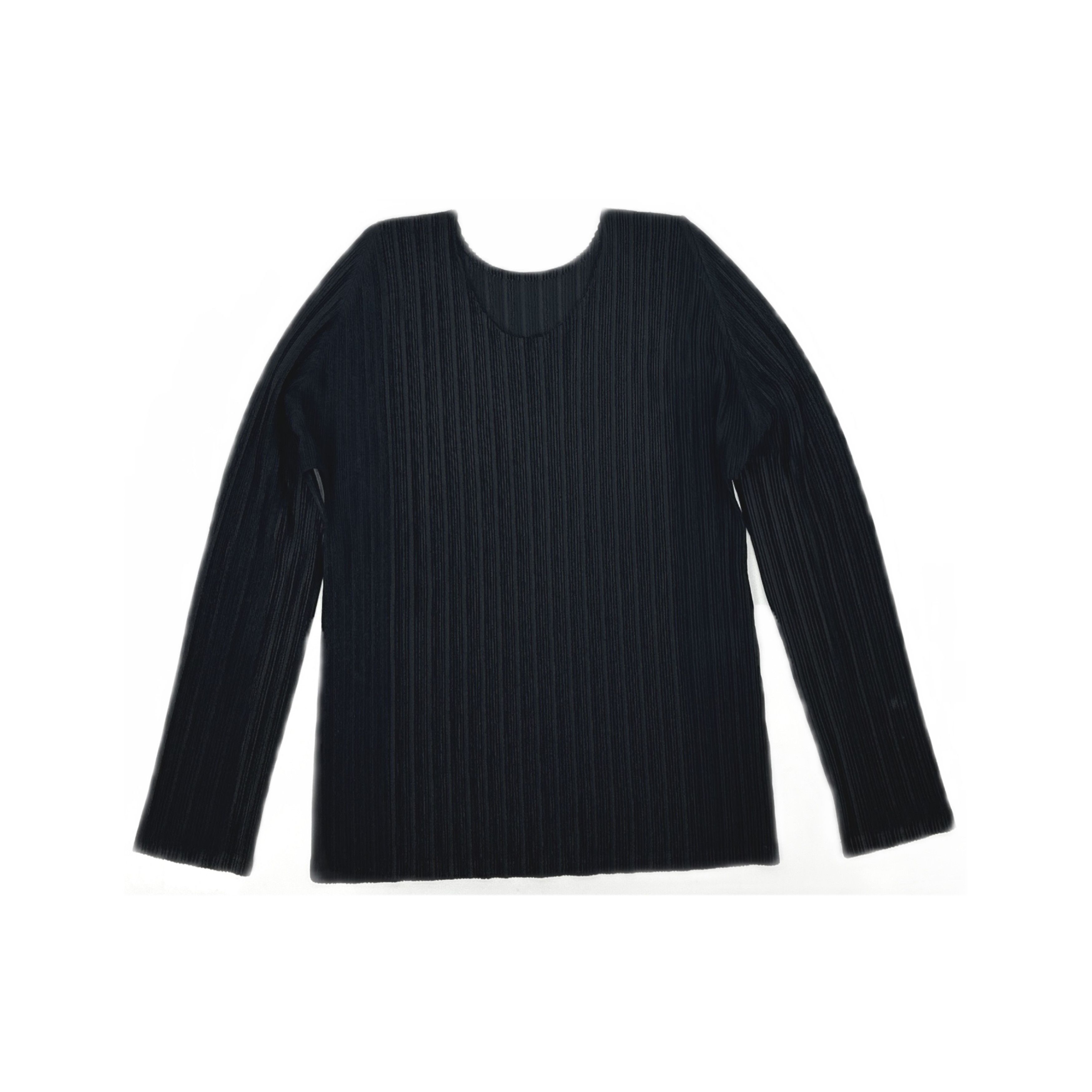 Issey Miyake Pleats Please Issey Miyake Black Pleated Long Sleeve Top 3 Size L / US 10 / IT 46 - 1 Thumbnail