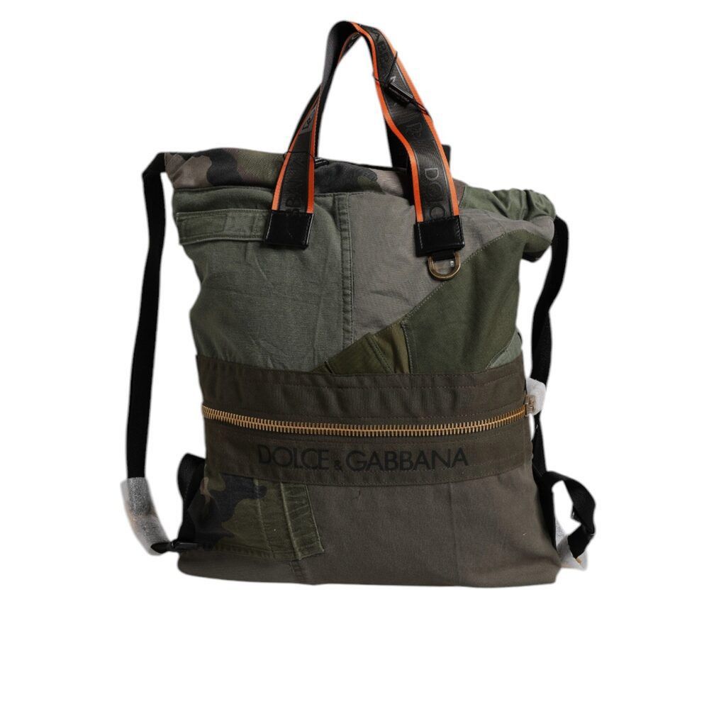 Dolce & Gabbana Dolce & Gabbana Military Green Patchwork Rucksack Backpack B Size ONE SIZE - 2 Thumbnail
