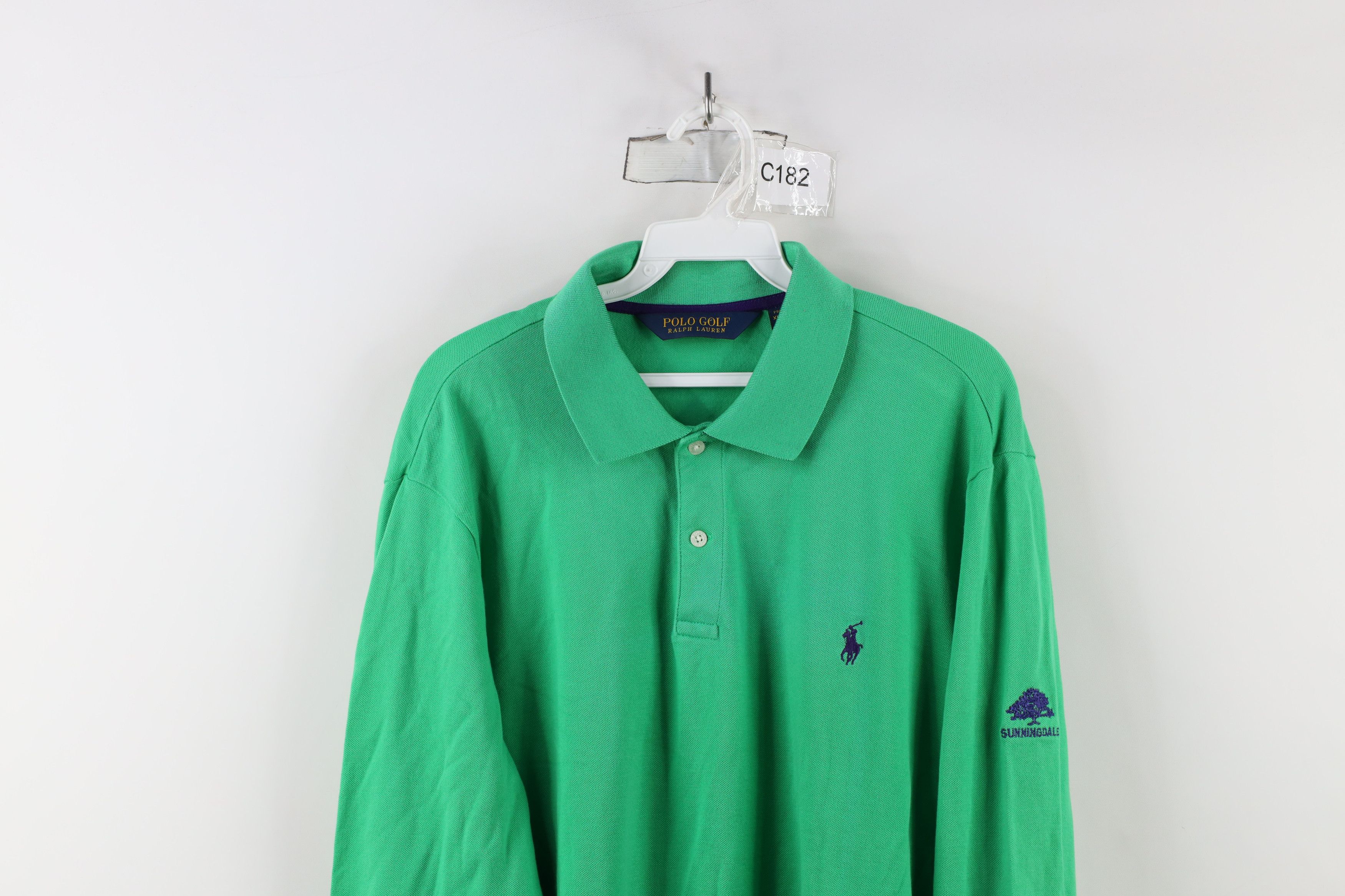 Ralph Lauren × Vintage Polo Golf Ralph Lauren Cotton Long Sleeve Polo Shirt Green Size US XL / EU 56 / 4 - 2 Thumbnail