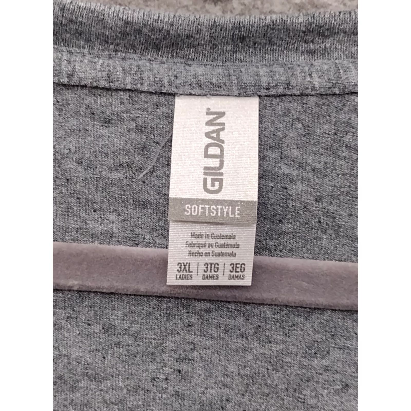 Gildan Gildan Women's V-Neck T-Shirt SoftStyle Fit 3XL Gray Ladies Tee Shirt Cap Sleeve Short Sleeve Size XXL / US 16-18 / IT 52-54 - 6 Thumbnail