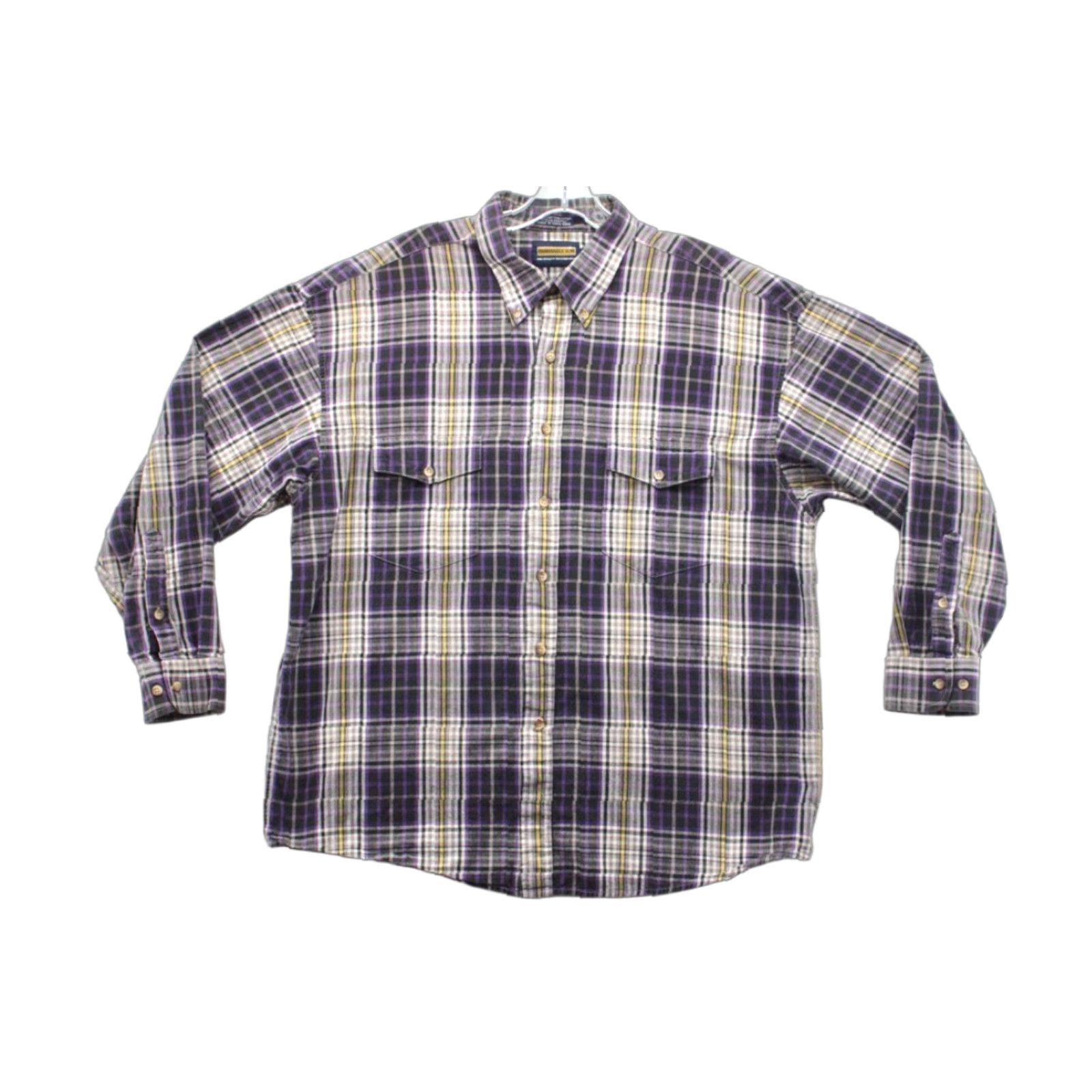 Vintage Panhandle Slim Shirt Men's XL Purple Plaid Cowboy Long Sleeve Cotton Button Down Shirt Size US XL / EU 56 / 4 - 1 Thumbnail