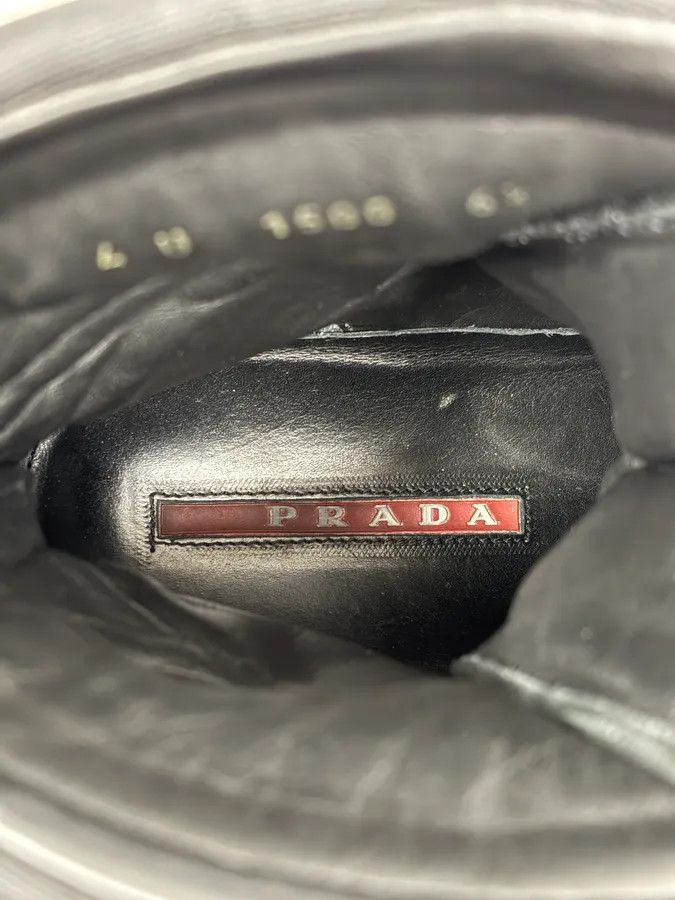 Prada SS2000 Prada Black Leather Ankle Metallic Boots Size US 8 / IT 38 - 11 Thumbnail