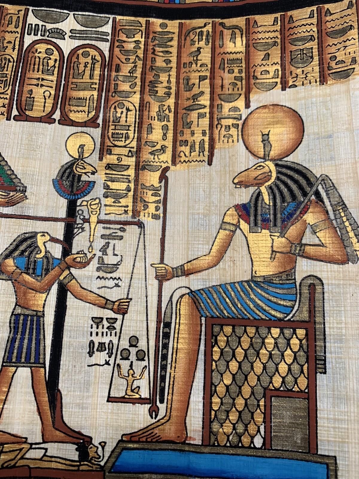 Designer Hand Paint Egyptian Signed Very Fine Papyrus Beautiful Paint Size ONE SIZE - 7 Thumbnail