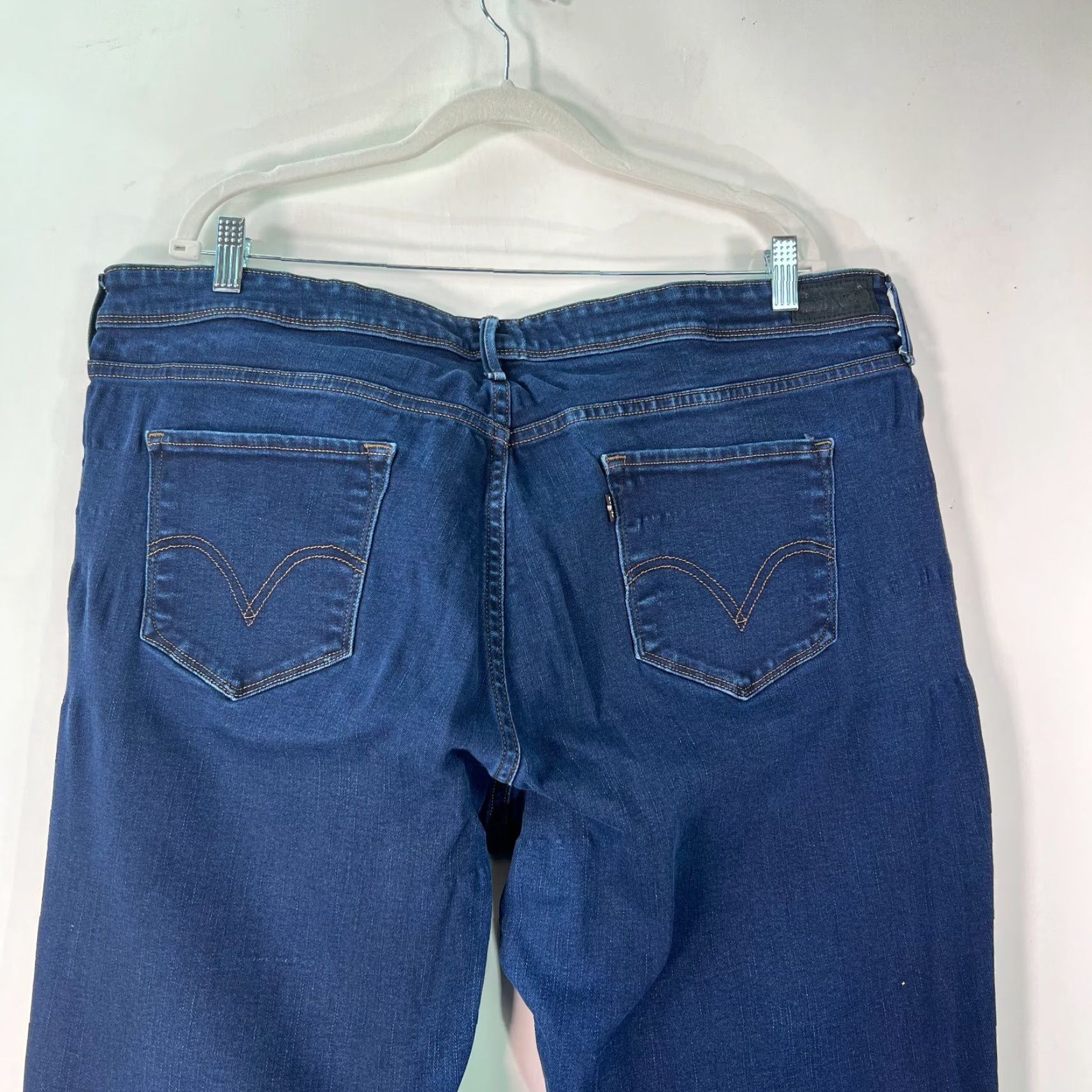 Levi's Levis 512 Womens Mid Rise Perfectly Shaping Skinny Blue Denim Jeans Size 24W Size 42" / US 20 - 4 Thumbnail