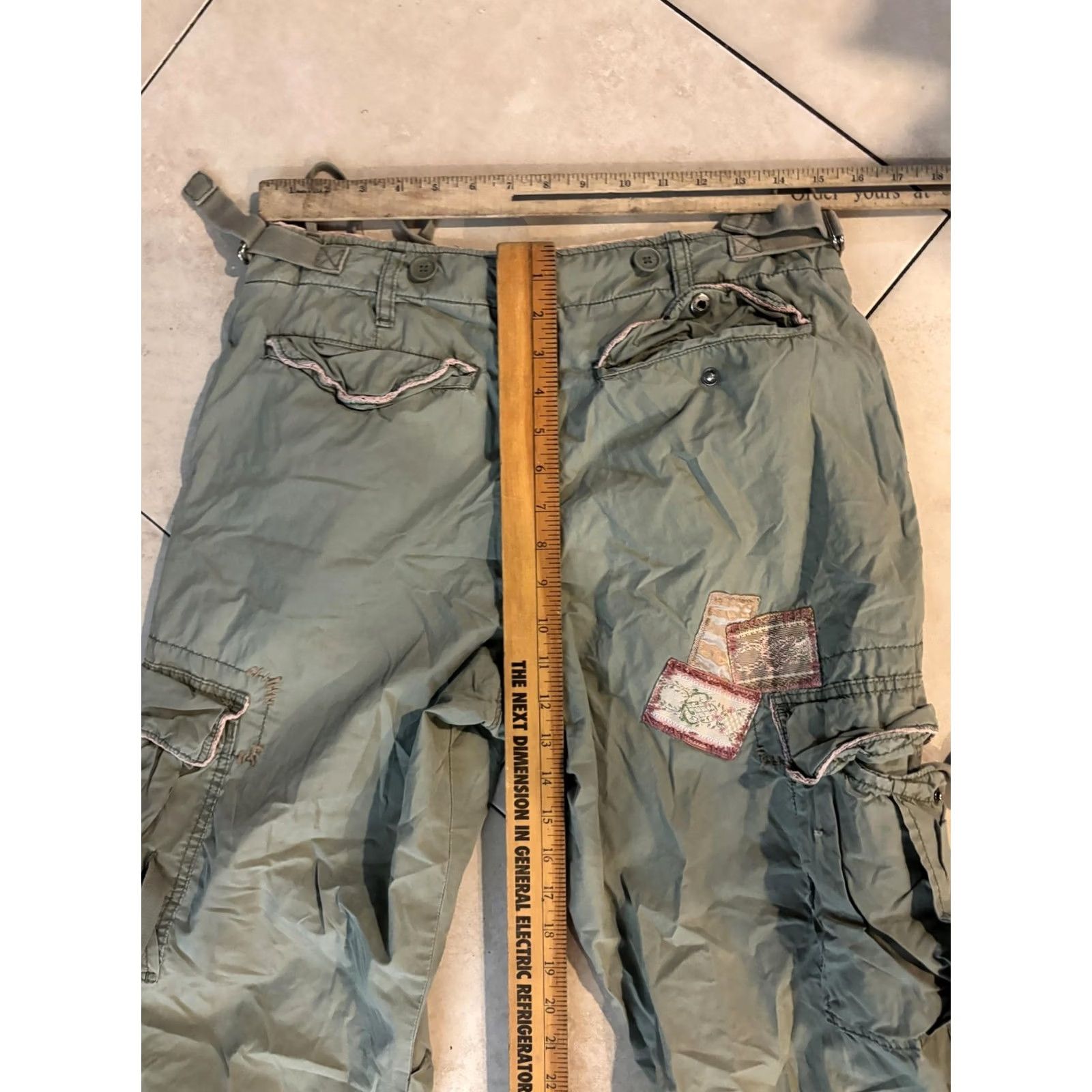 Abercrombie & Fitch Abercrombie & Fitch Cargo Pants Womens 8 Green Patchwork Y2K Hem Utility Size 30" / US 8 / IT 44 - 7 Thumbnail