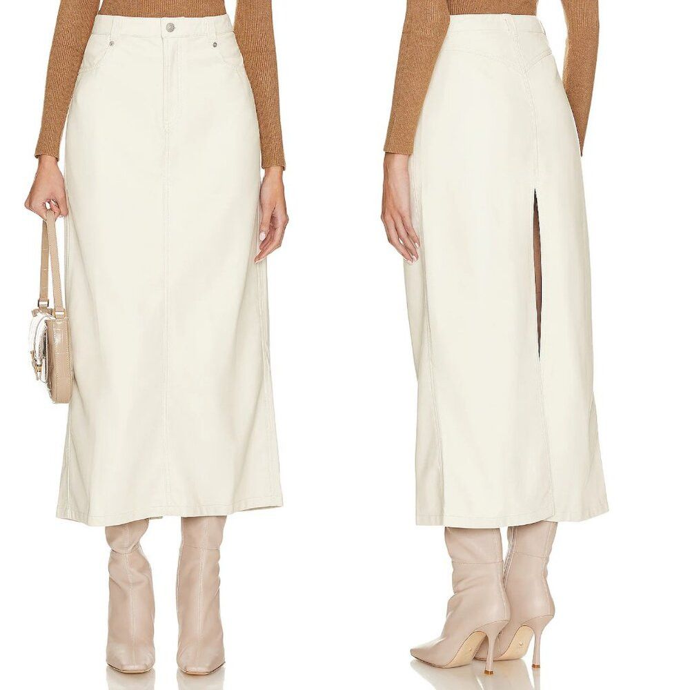 Free People NWT New $128 Free People City Slicker Faux Leather Maxi Ivo Size 28" / US 6 / IT 42 - 2 Thumbnail
