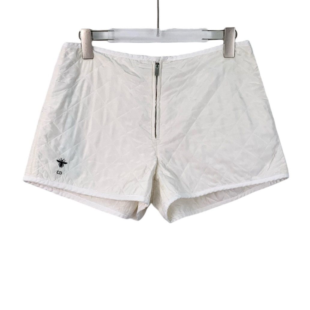 Dior Dior Rhombus Plaid Bee Embroidered Silk Casual Shorts K26WX Size 26" / US 2 / IT 38 - 1 Thumbnail