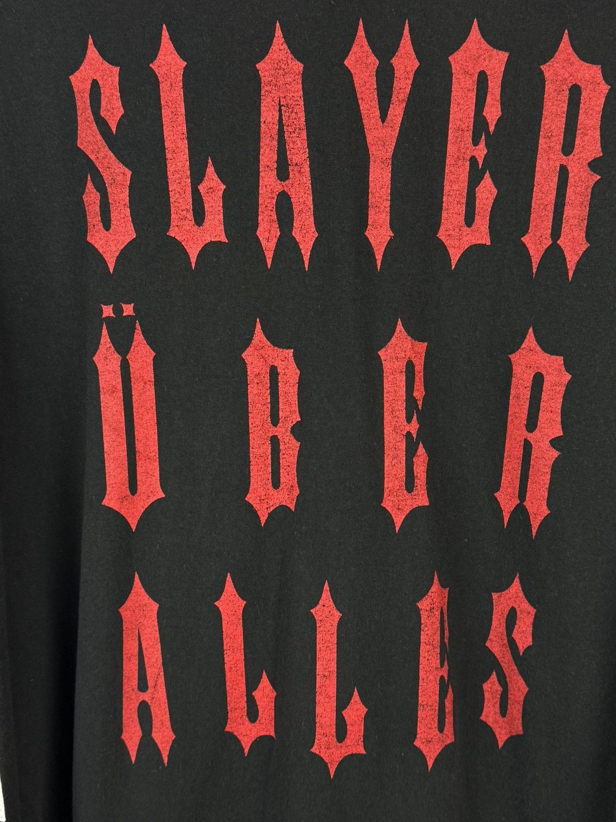 Band Tees 90s Vintage Slayer Uber Alles Thrash Metal Band Long Sleeve Size US XL / EU 56 / 4 - 2 Thumbnail