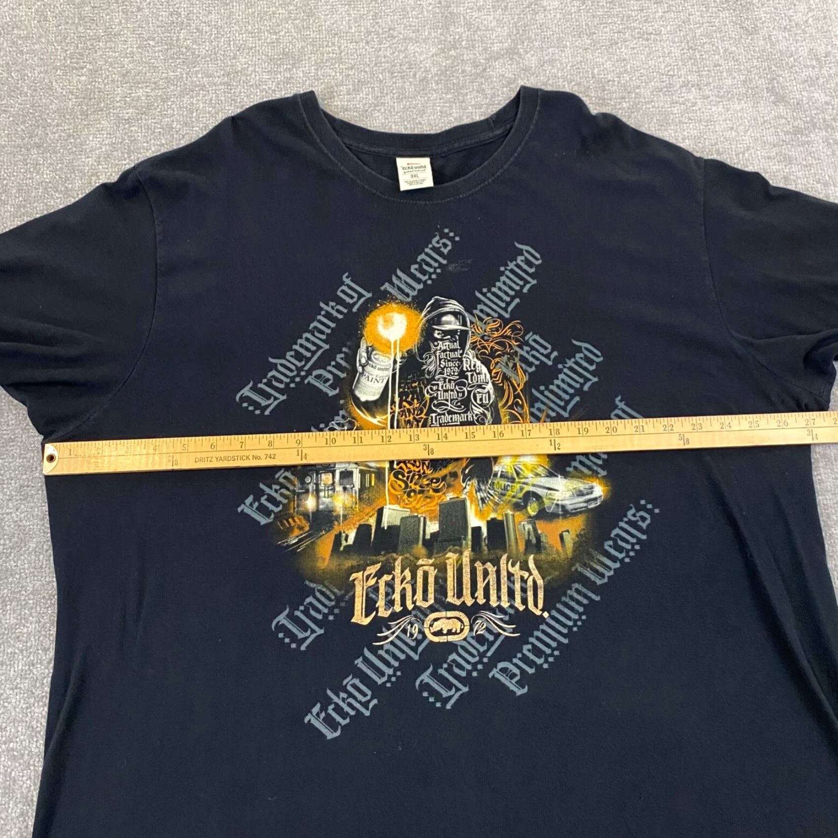 Ecko Unltd. Ecko Unltd. Shirt Mens 3XL Black Spraypaint Graffiti Rhino Grunge Streetwear Y2K Size US XXL / EU 58 / 5 - 6 Thumbnail