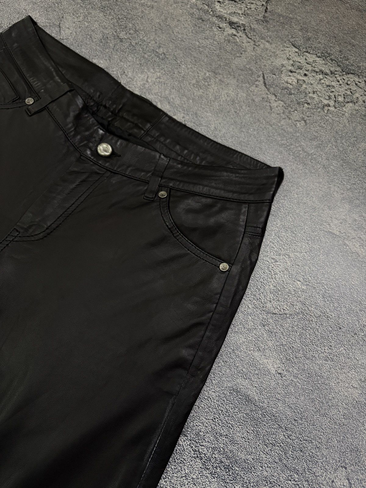 Diesel Black Gold Diesel Black Gold Lambskin Leather Pants Snap Detail 27 Size 27" / US 4 / IT 40 - 10 Thumbnail