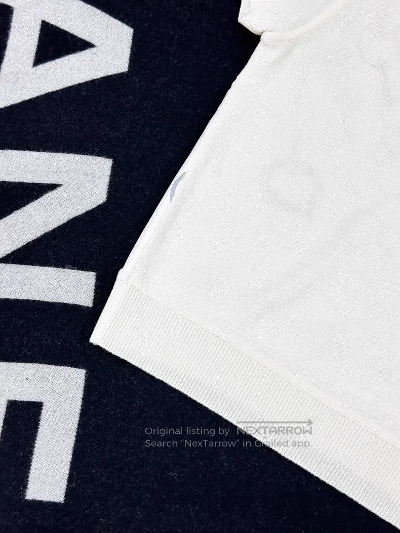 Hermes Hermes White Chain Pattern Cashmere and Silk Short-sleeve Size XS / US 0-2 / IT 36-38 - 3 Thumbnail