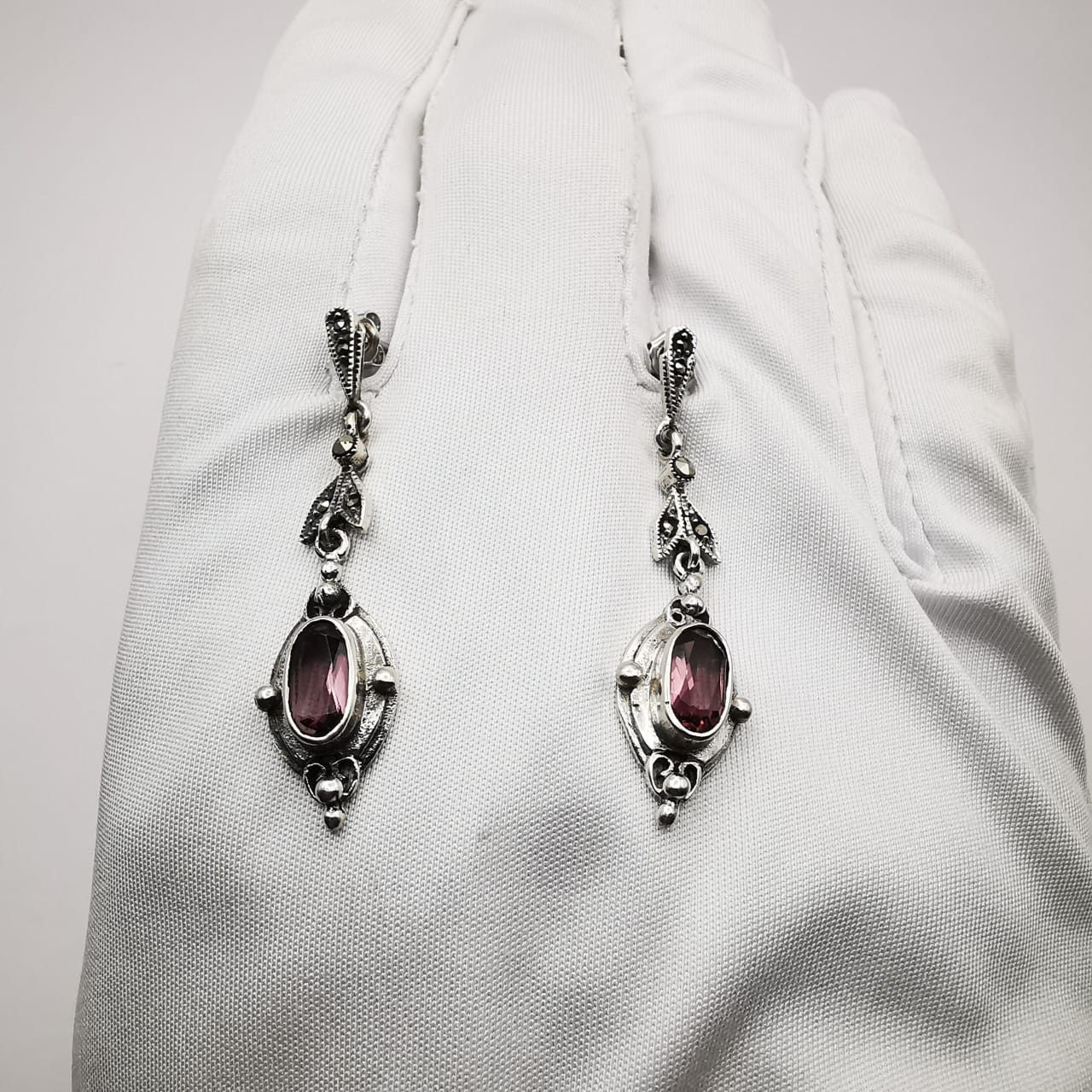 Vintage Vintage Earrings 925 Sterling Silver, Jewelry, Amethyst Size ONE SIZE - 6 Thumbnail