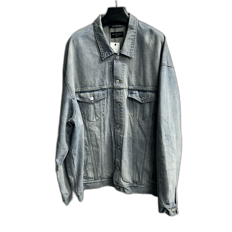 Balenciaga Balenciaga Blue Denim Jacket with Logo Print Size US M / EU 48-50 / 2 - 1 Thumbnail
